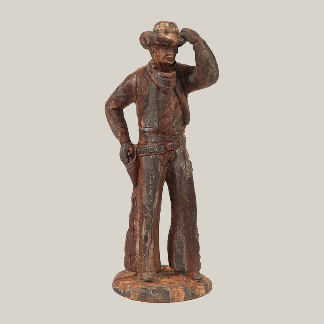 Rustic Cowboy Garden Statue