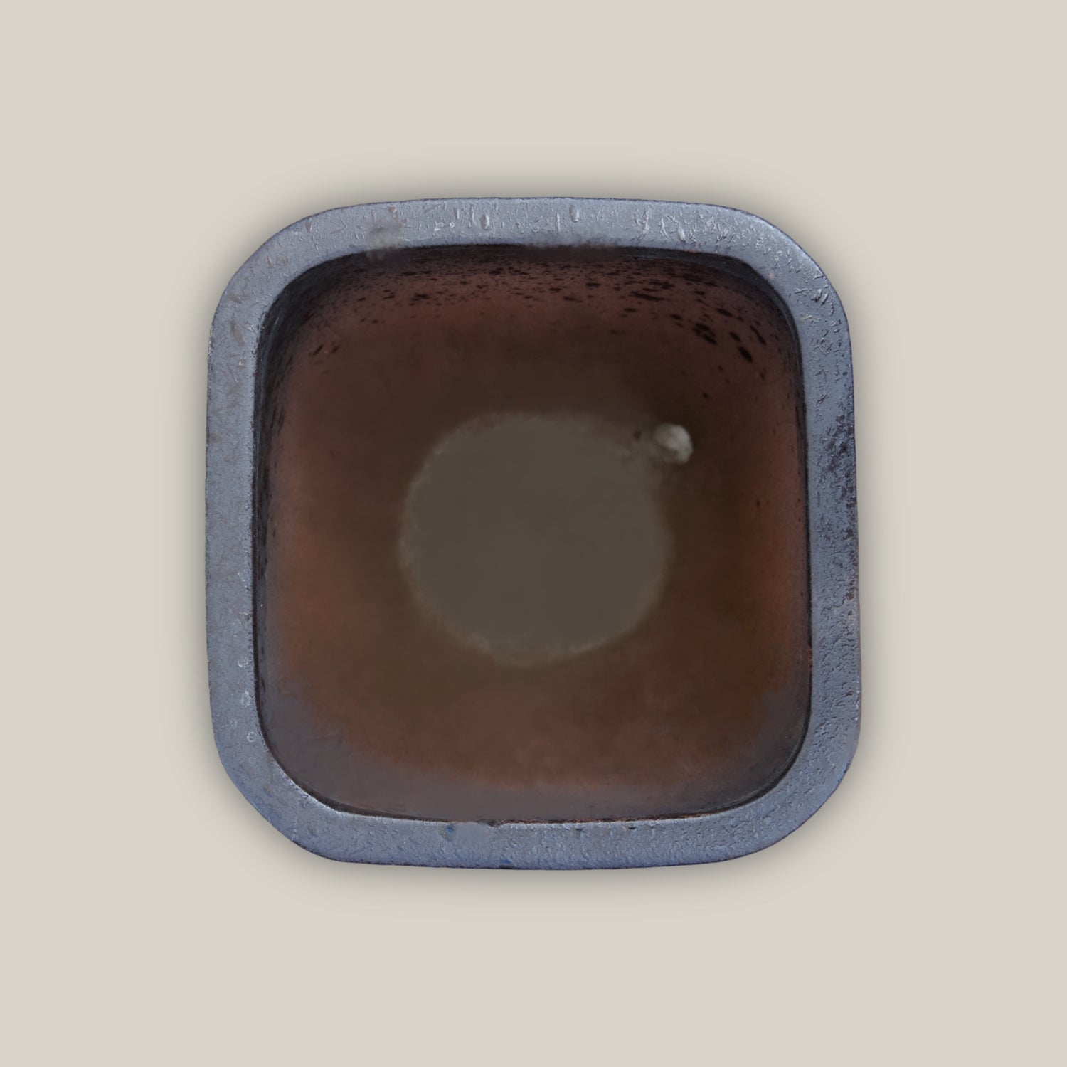 3052L80 - Speckled Black Tapered Square Planter with Saucer