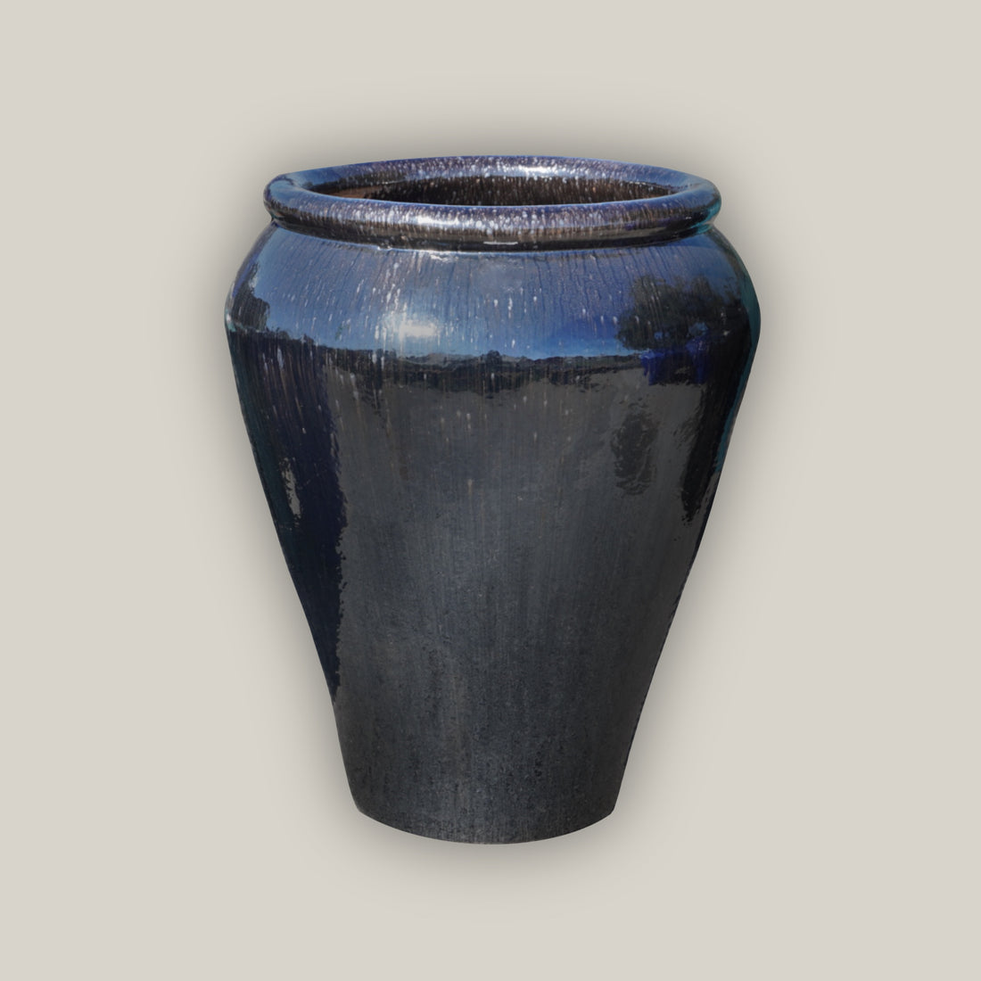 Extra large black ceramic plant pot