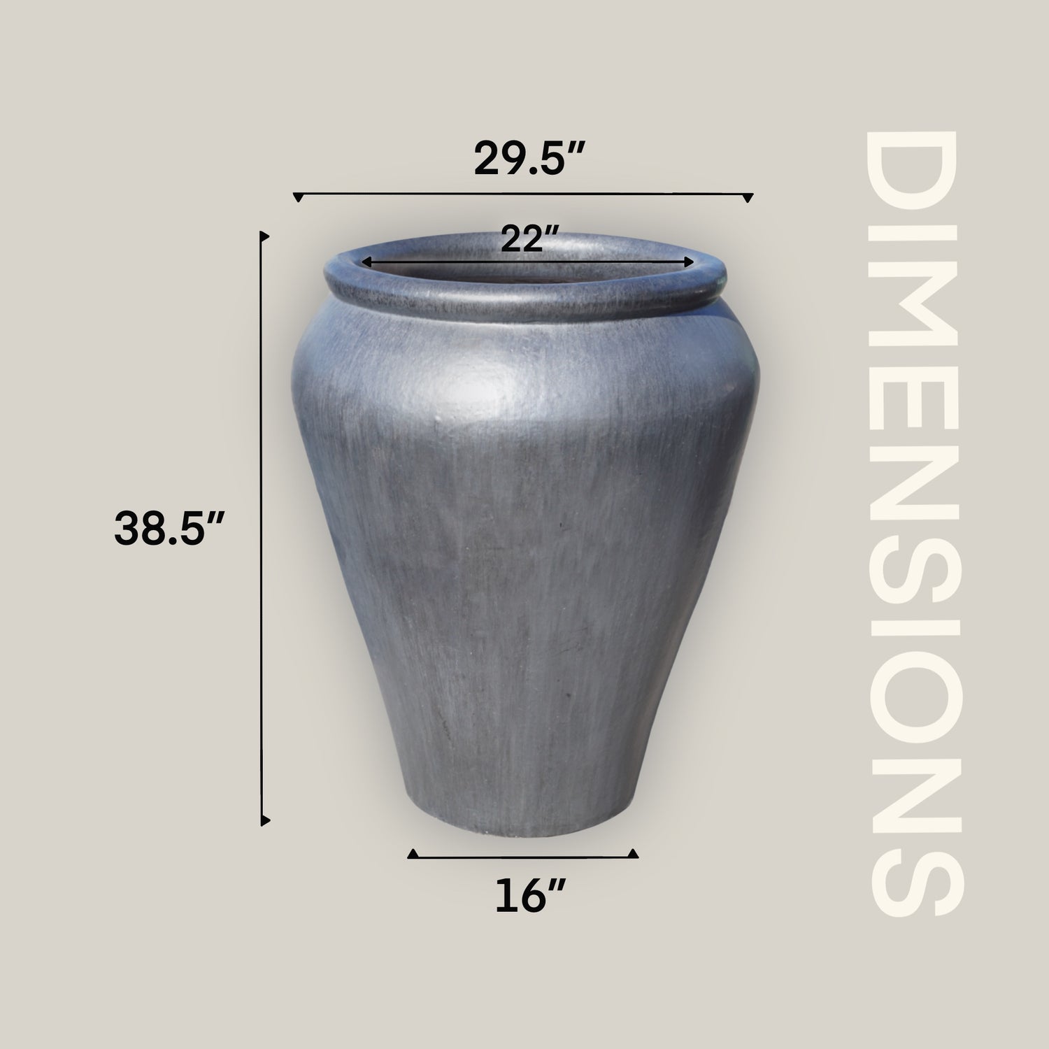 1-3100GA - Graphite Palace Pot