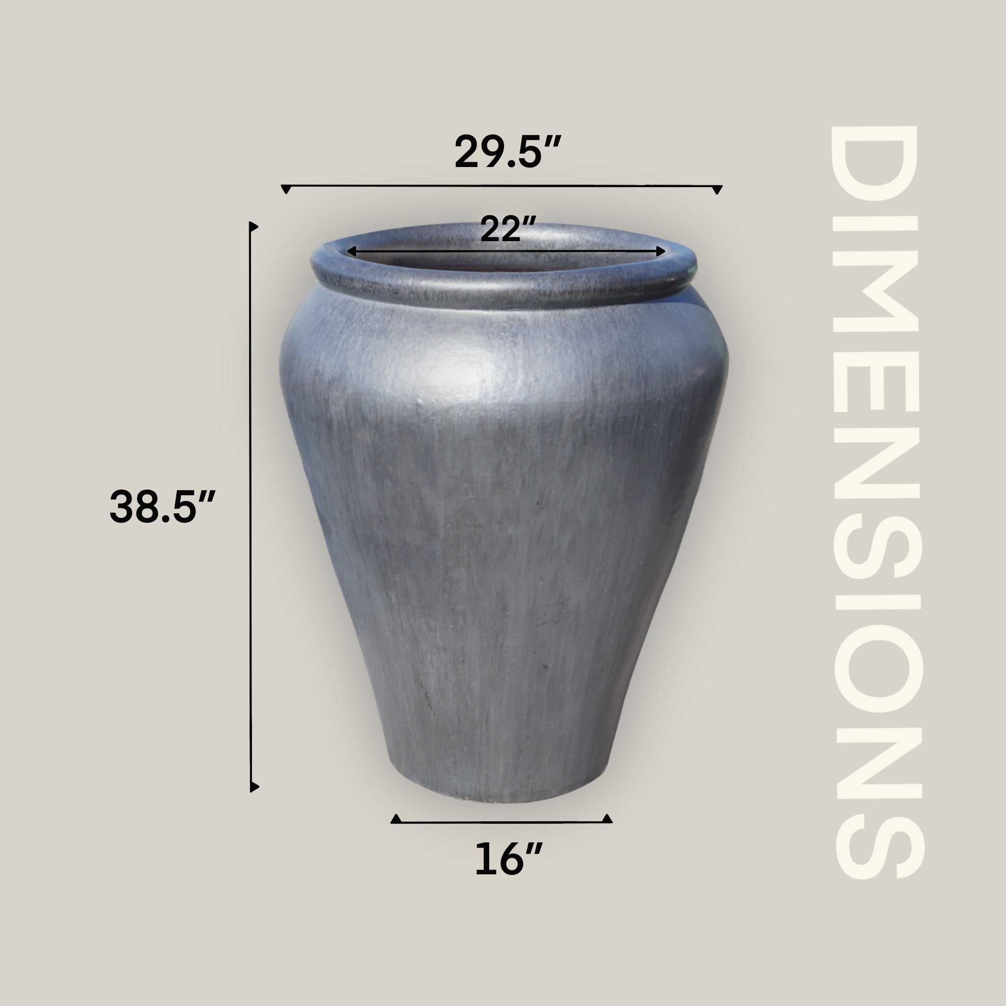 1-3100GA - Graphite Palace Pot