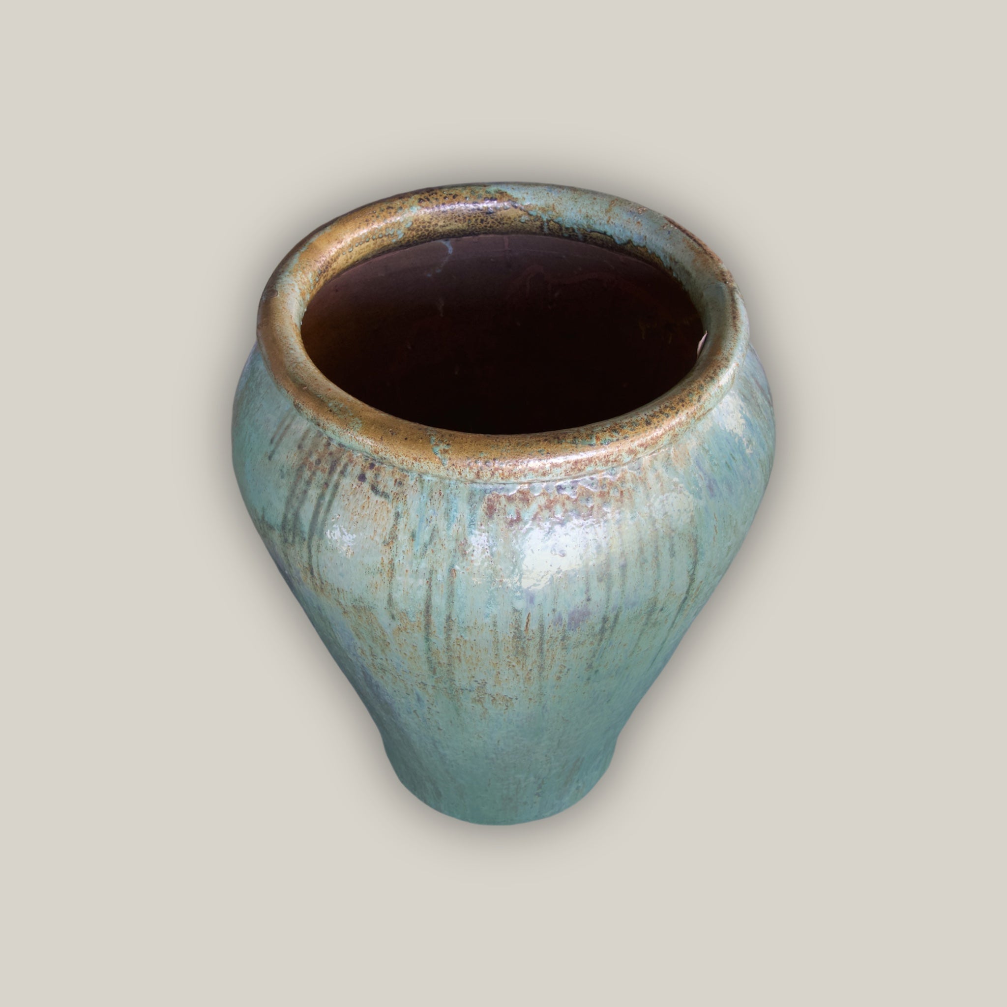 1-3100OGFS - Opal Green Palace Extra Large High-Fired Ceramic Planter Pots – Indoor/Outdoor Use – FREE SHIPPING