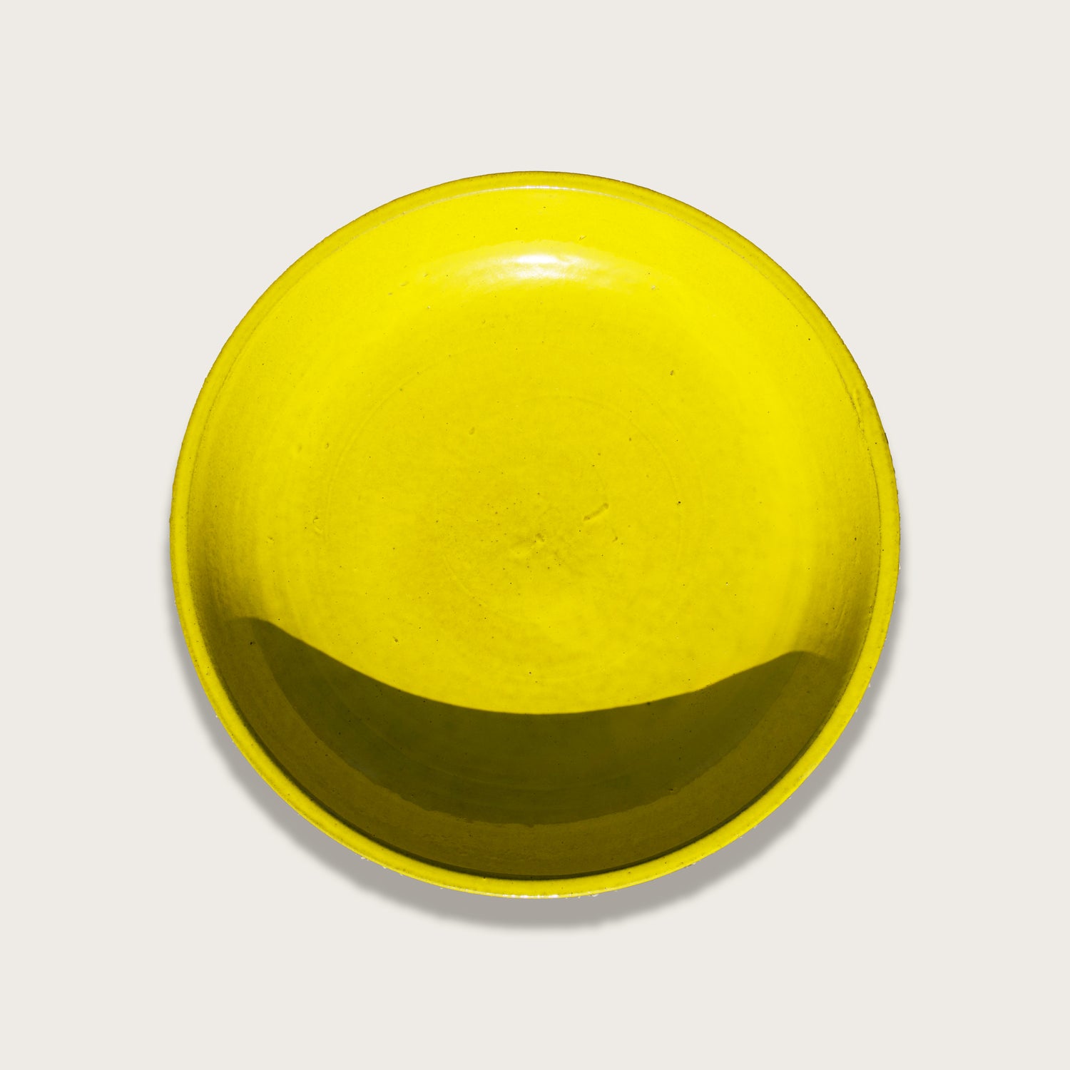 3106L38 - Ceramic Bird Bath - Atomic Yellow Top and Black Stand