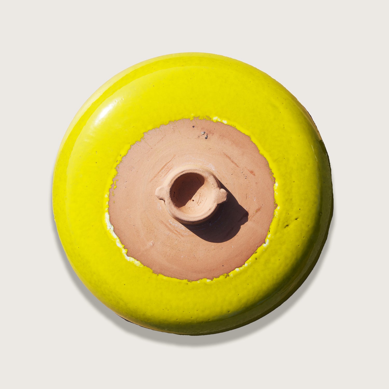 3106L38 - Ceramic Bird Bath - Atomic Yellow Top and Black Stand