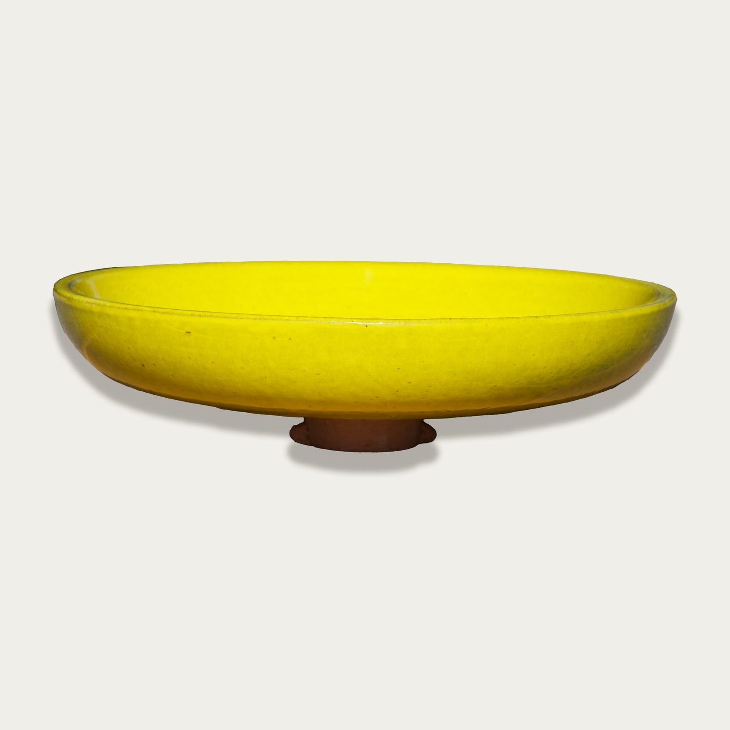 3106L38 - Ceramic Bird Bath - Atomic Yellow Top and Black Stand