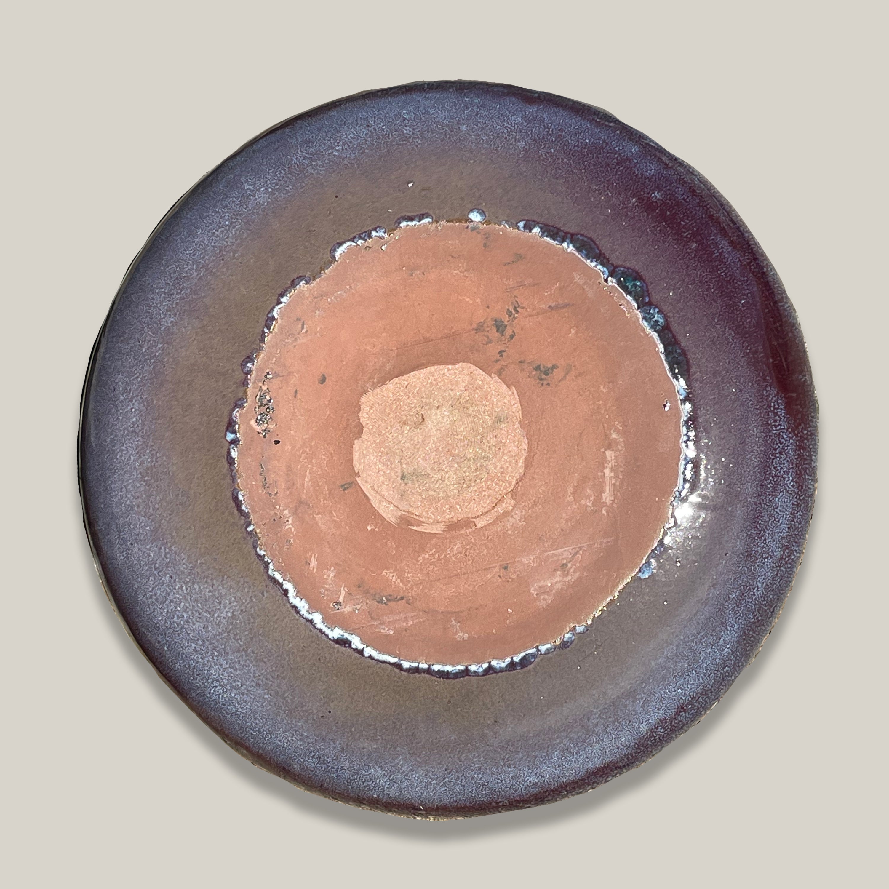 3106L72TFFS - Ceramic Bird Bath Bowl - Falling Purple