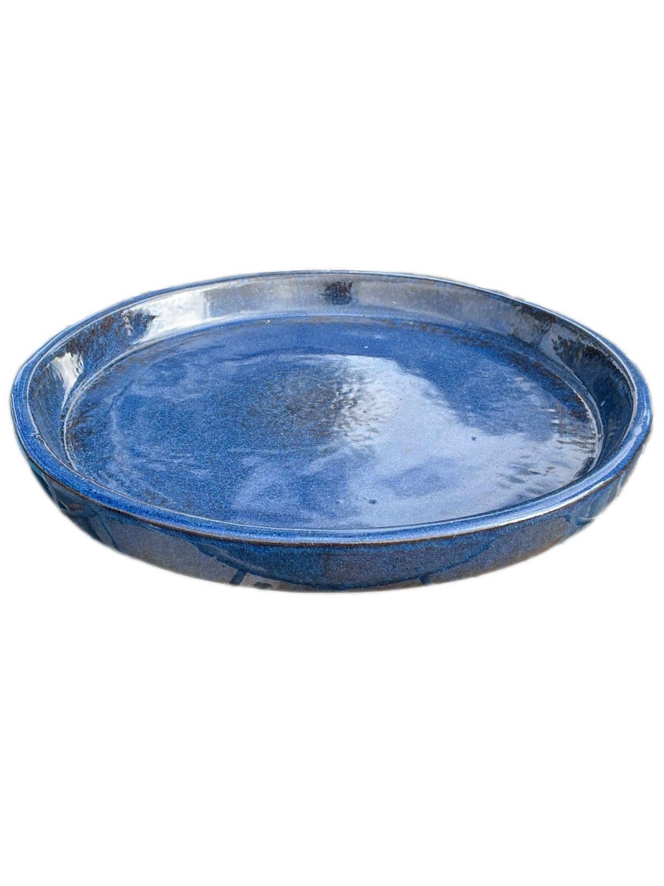Dark Blue Round Ceramic Plant Saucer Ten Thousand Pots
