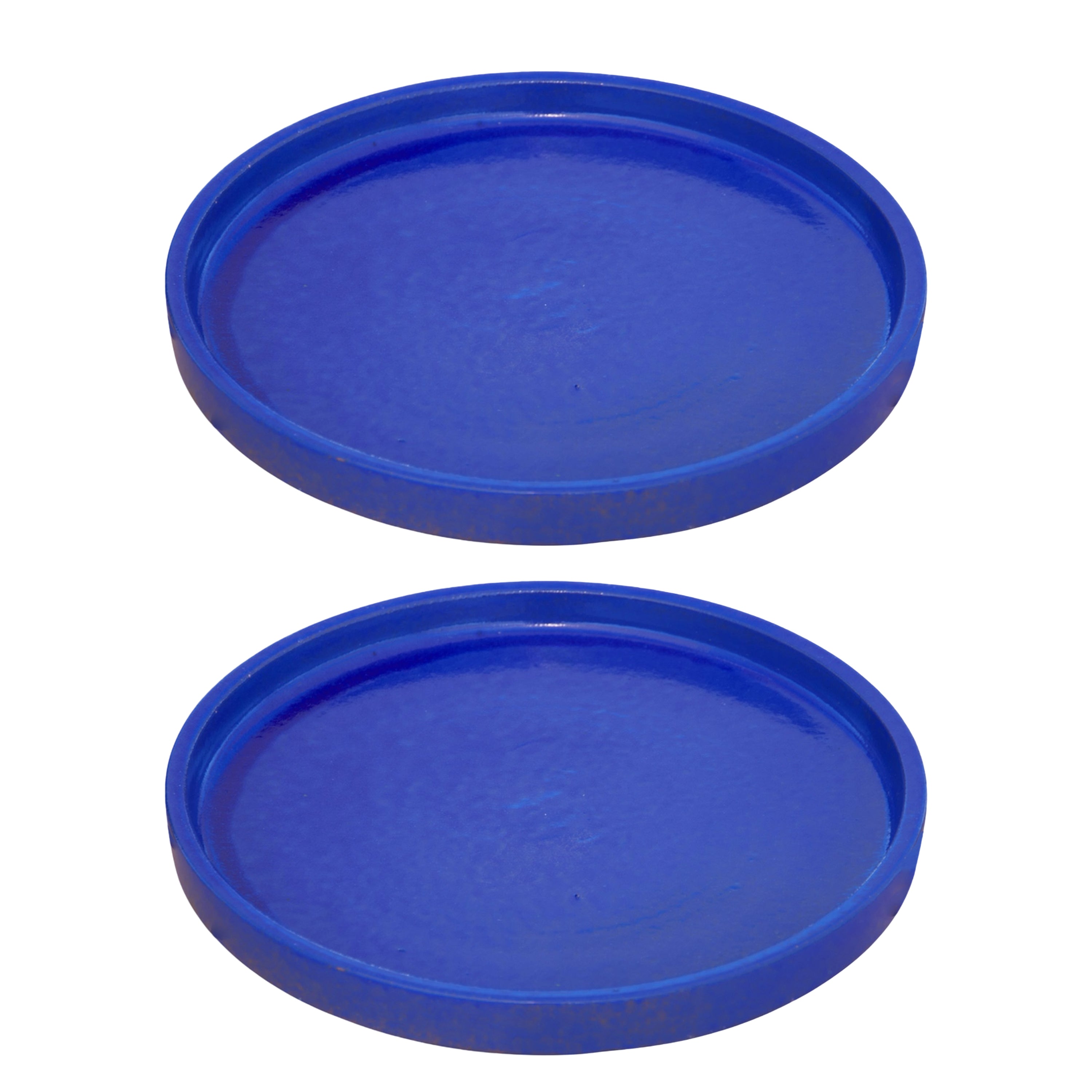 Round Falling Blue Ceramic Clay Plant Saucer