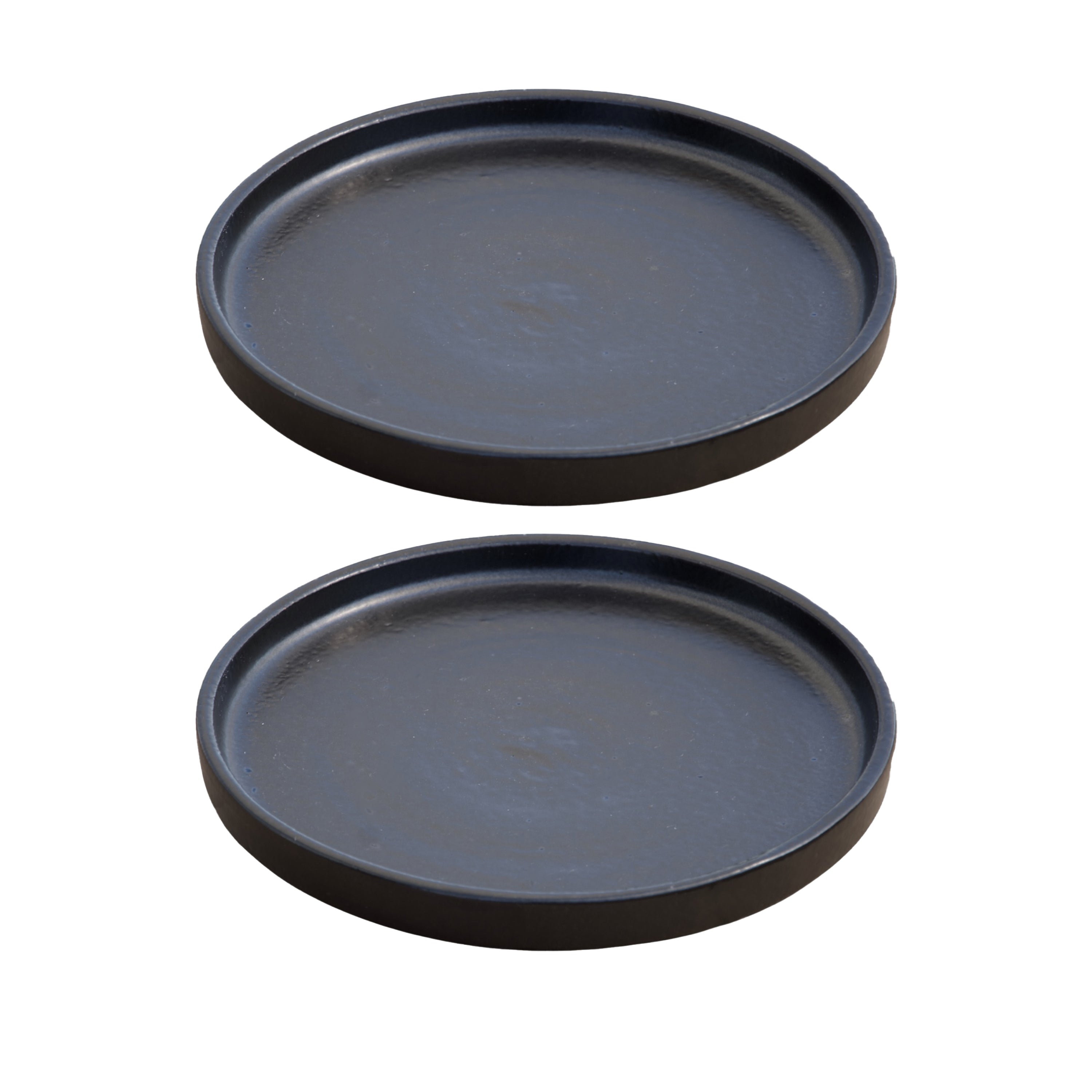 Round Black Ceramic Clay Plant Saucer
