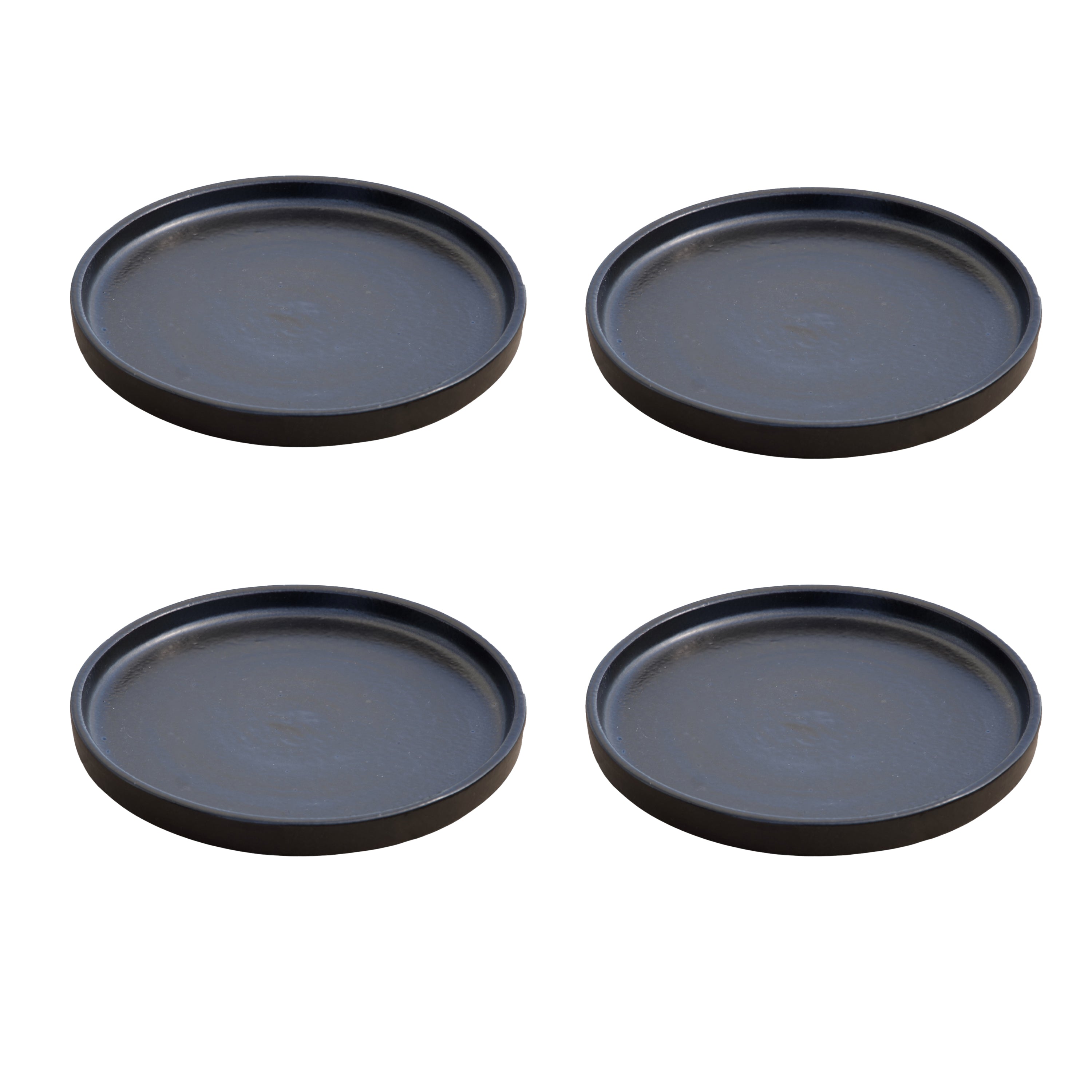 Round Black Ceramic Clay Plant Saucer