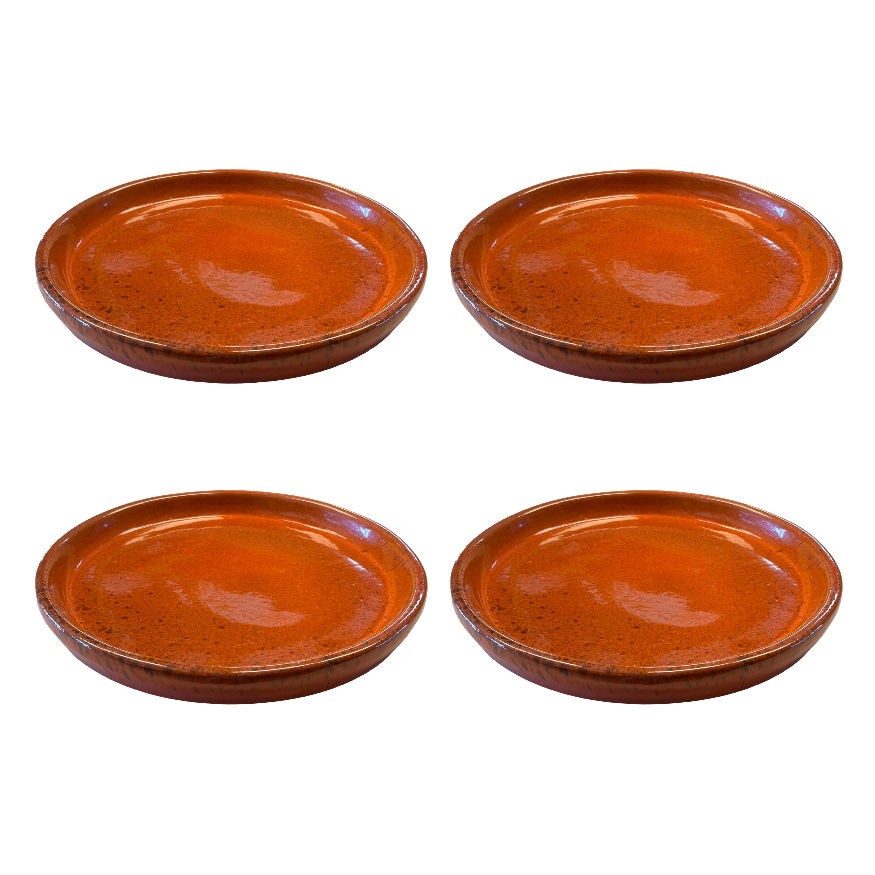 Tropical Orange Ceramic Clay Plant Saucer