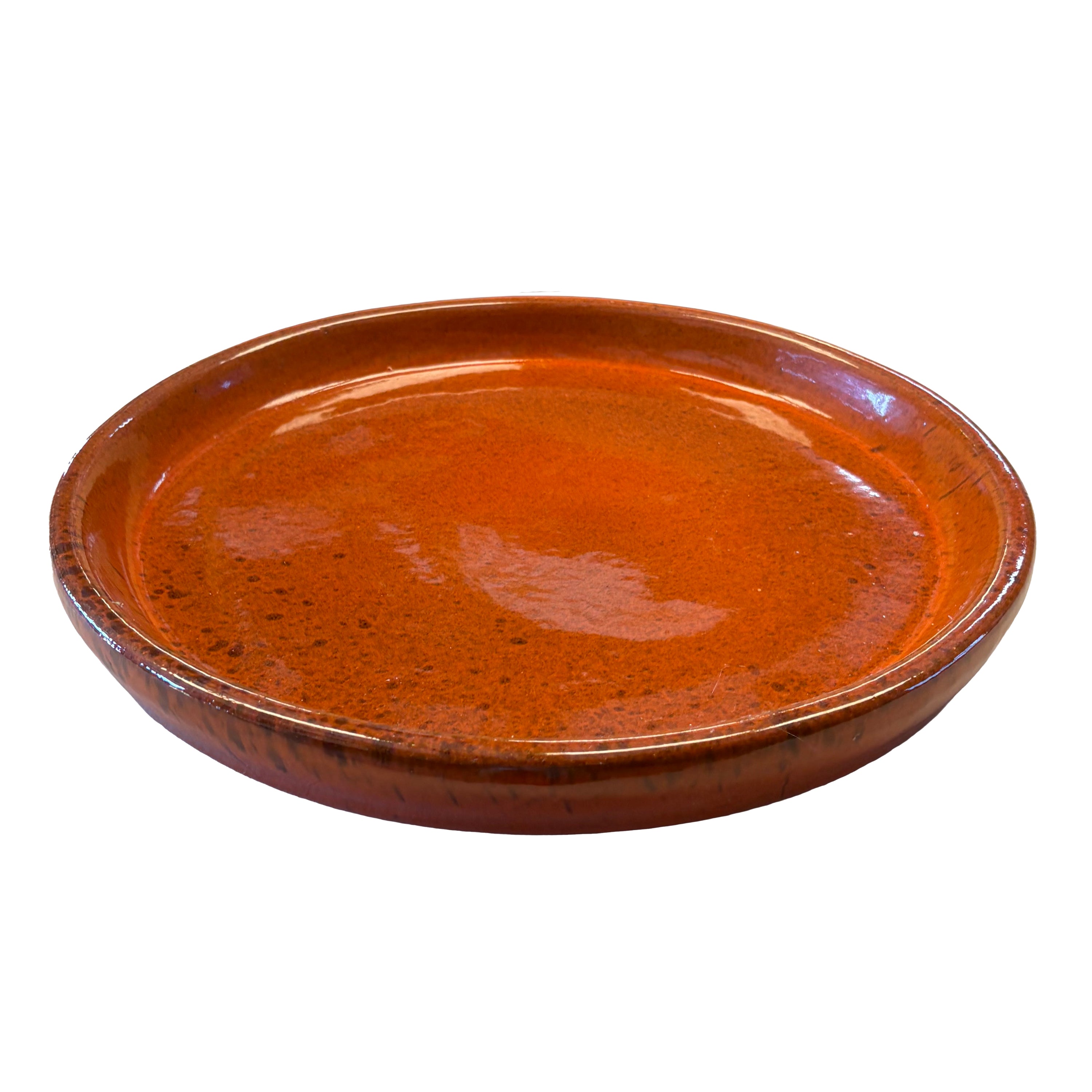 Tropical Orange Ceramic Clay Plant Saucer