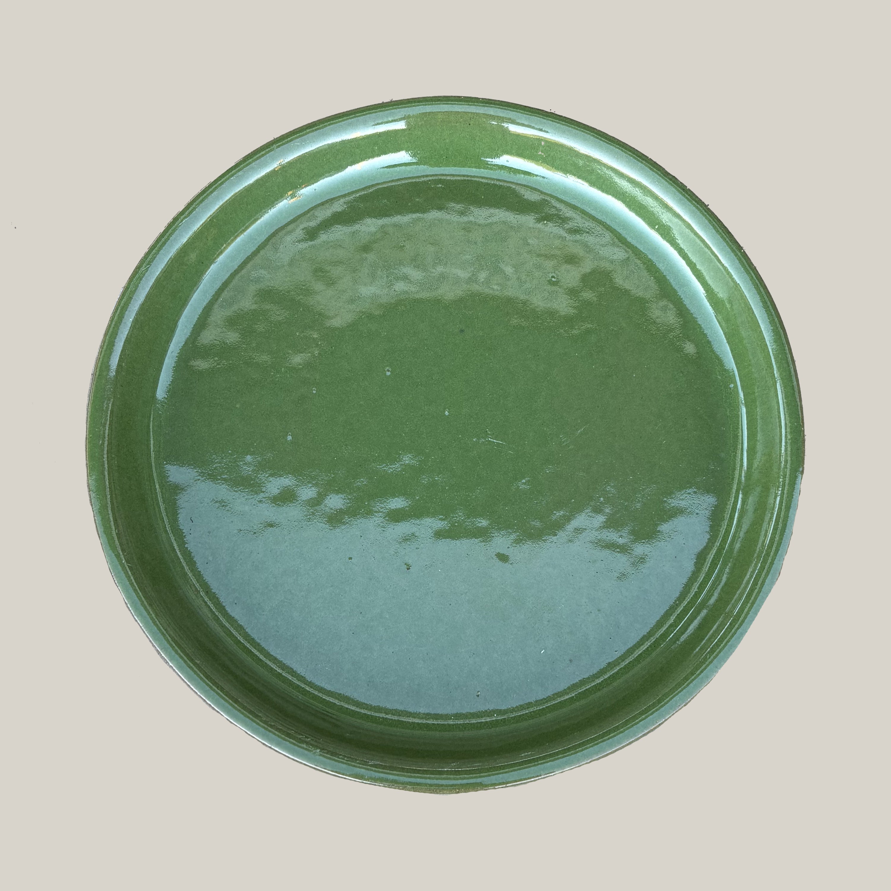 3125L39FS - Round | Atomic Green Ceramic Plant Saucer | High Fired Ecofriendly Clay - Sizes 11.5"-19.5"