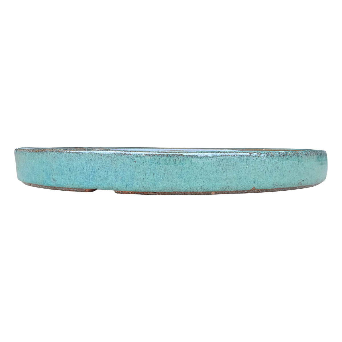 Round Teal Ceramic Plant Saucer