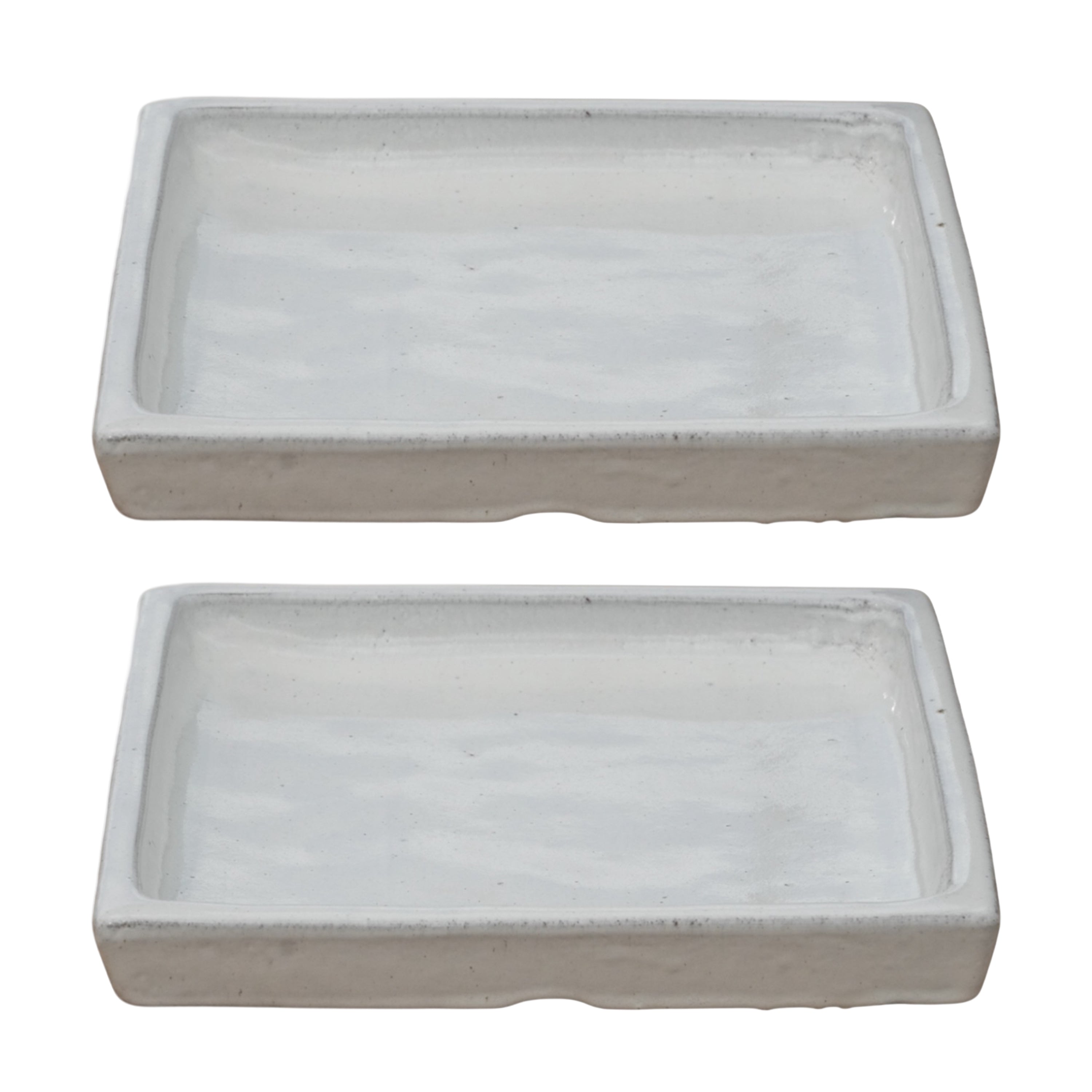 Square White Ceramic Clay Plant Saucer