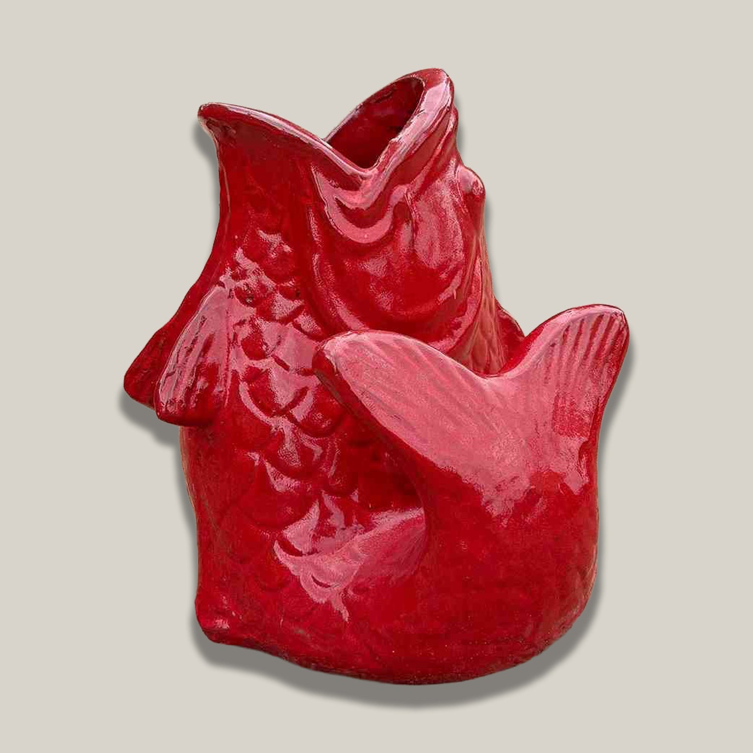 5130S27 -  Bright Red Ceramic Fish Accent