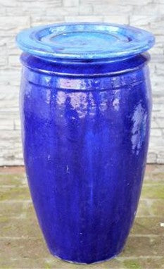 Blue Earth Drum Ceramic Fountain