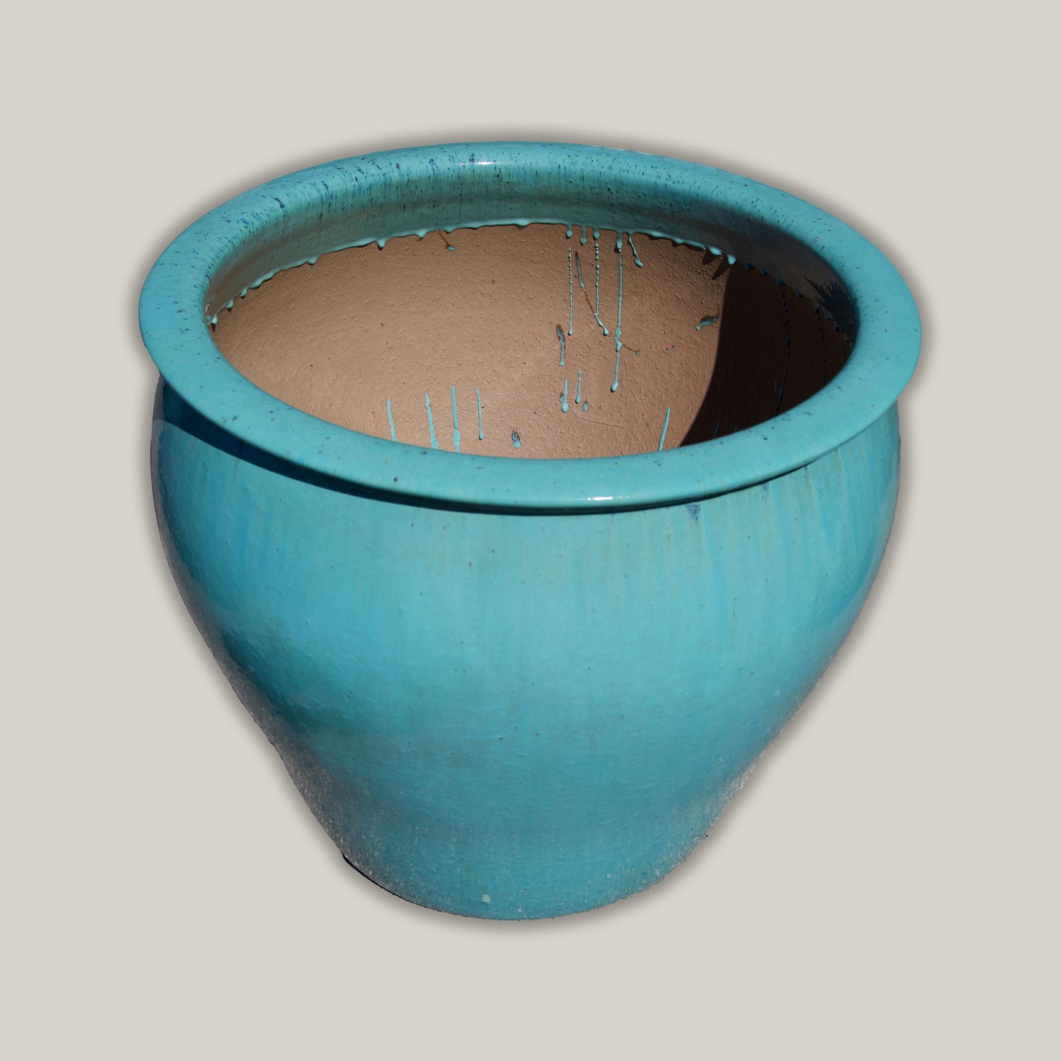6004H1 - Turquoise Round Rim Tapered Planter