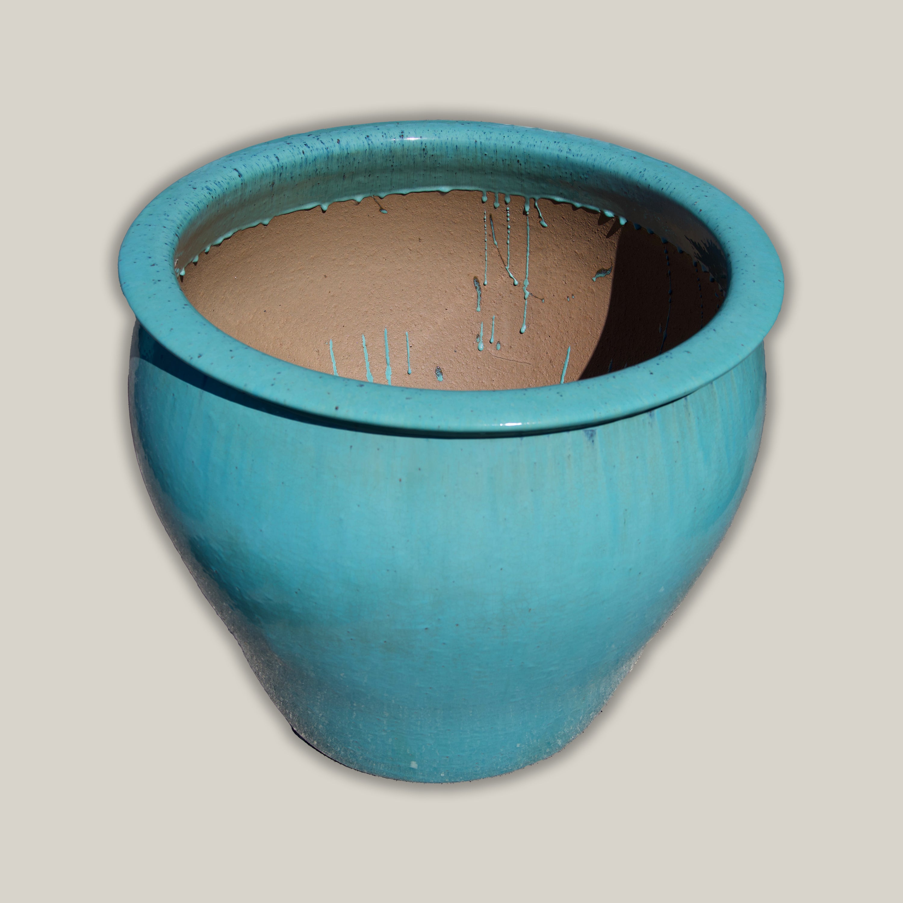 6004H1 - Turquoise Round Rim Tapered Planter