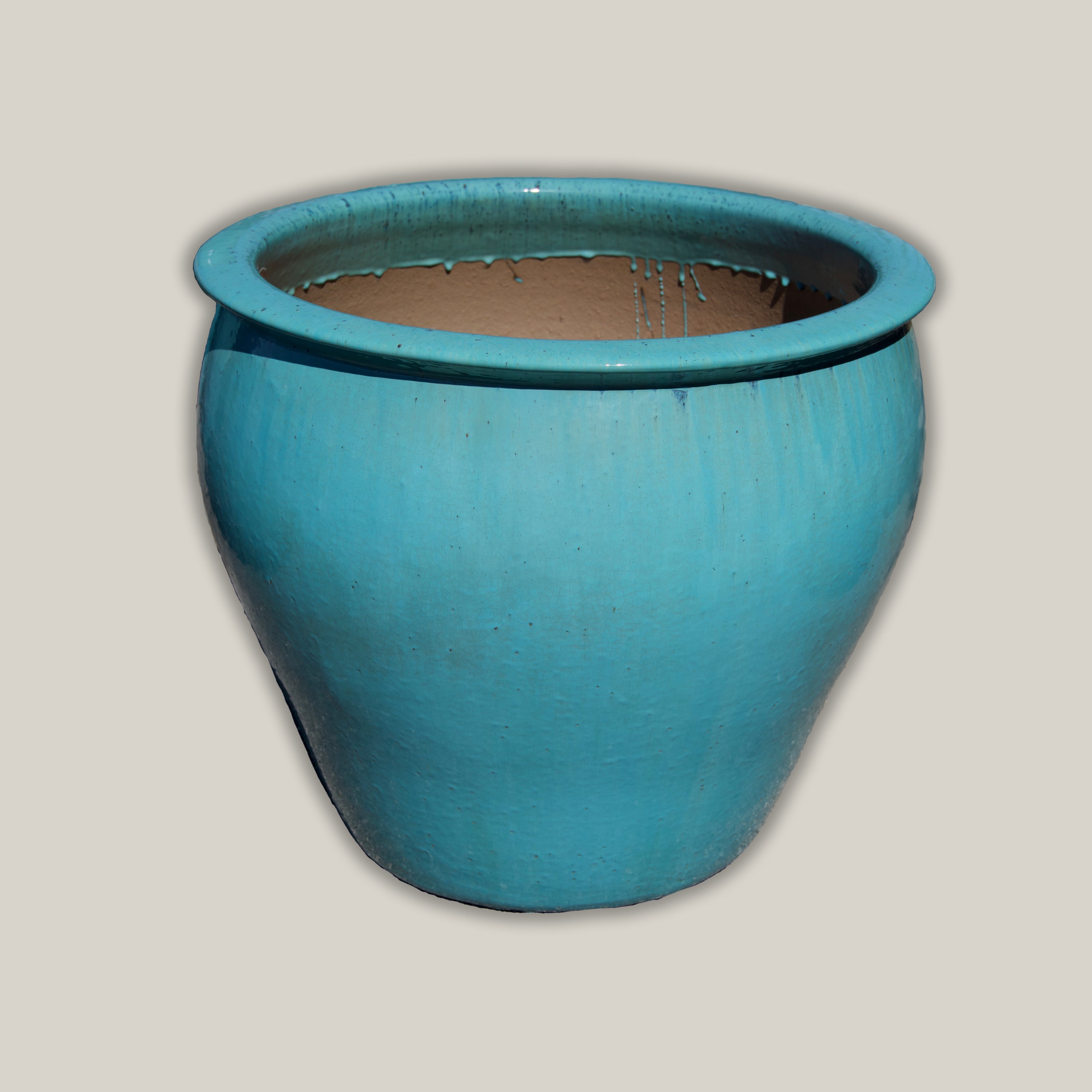 6004H1 - Turquoise Round Rim Tapered Planter
