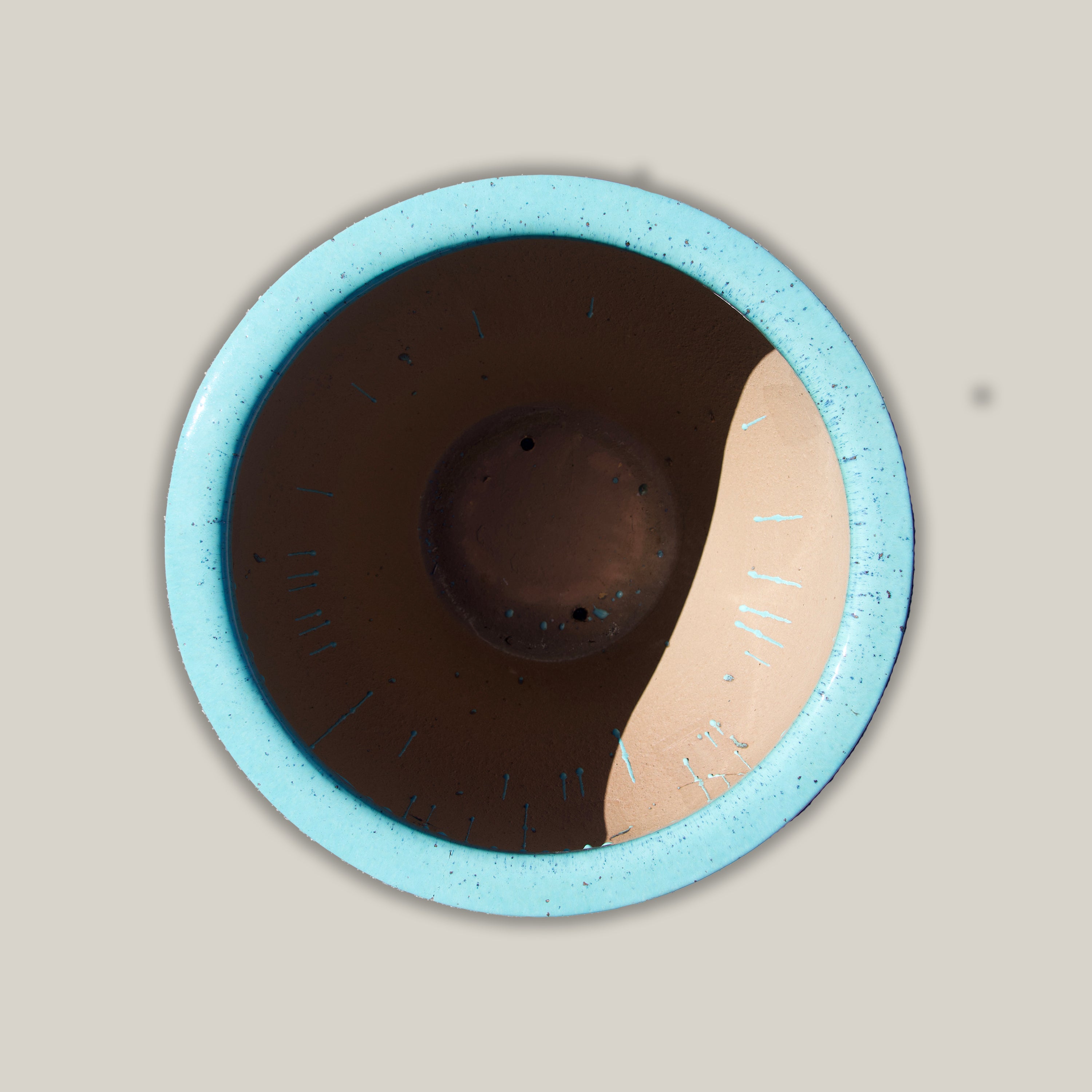 6004H1 - Turquoise Round Rim Tapered Planter