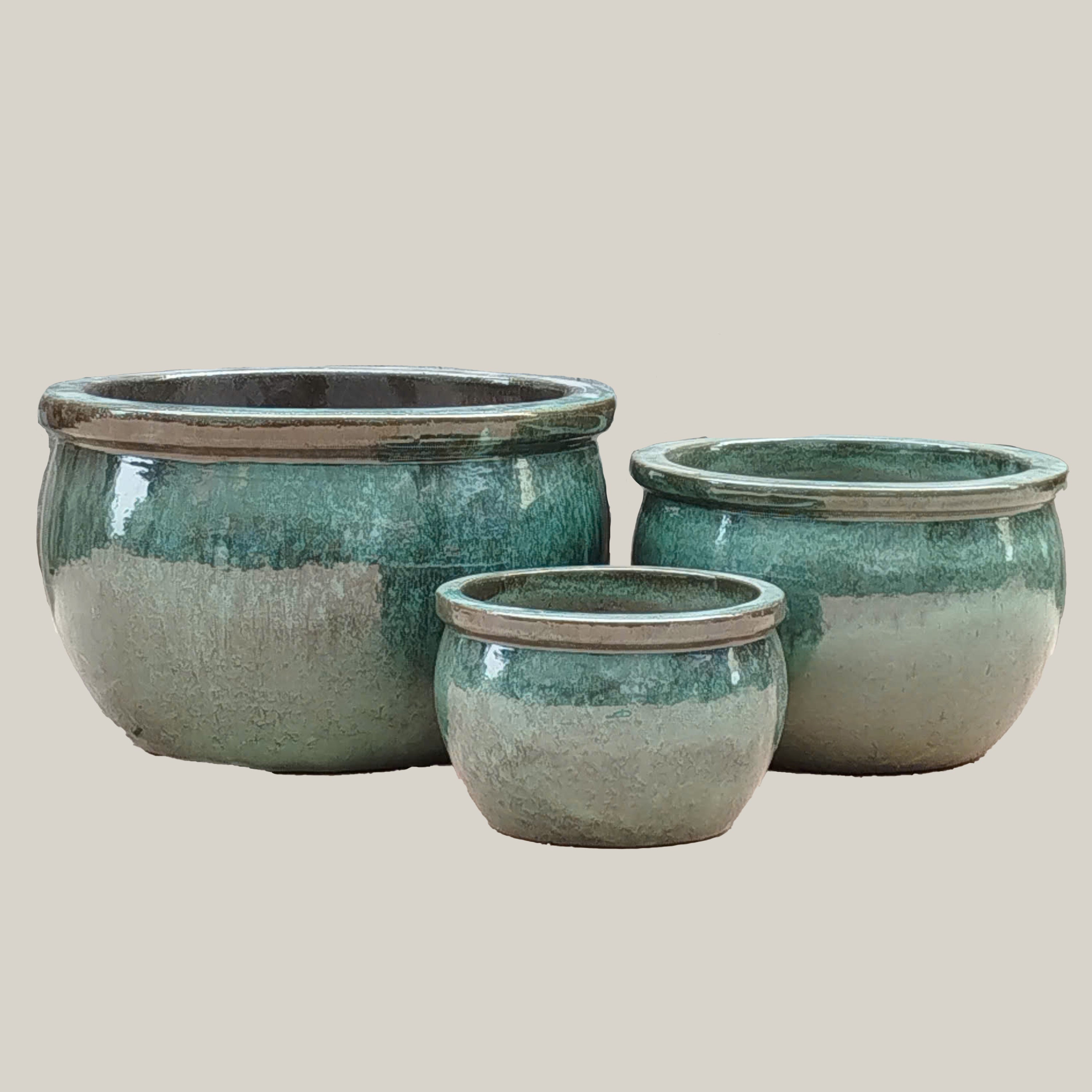 6114H85 - Musty Green Wide Bowl Planter