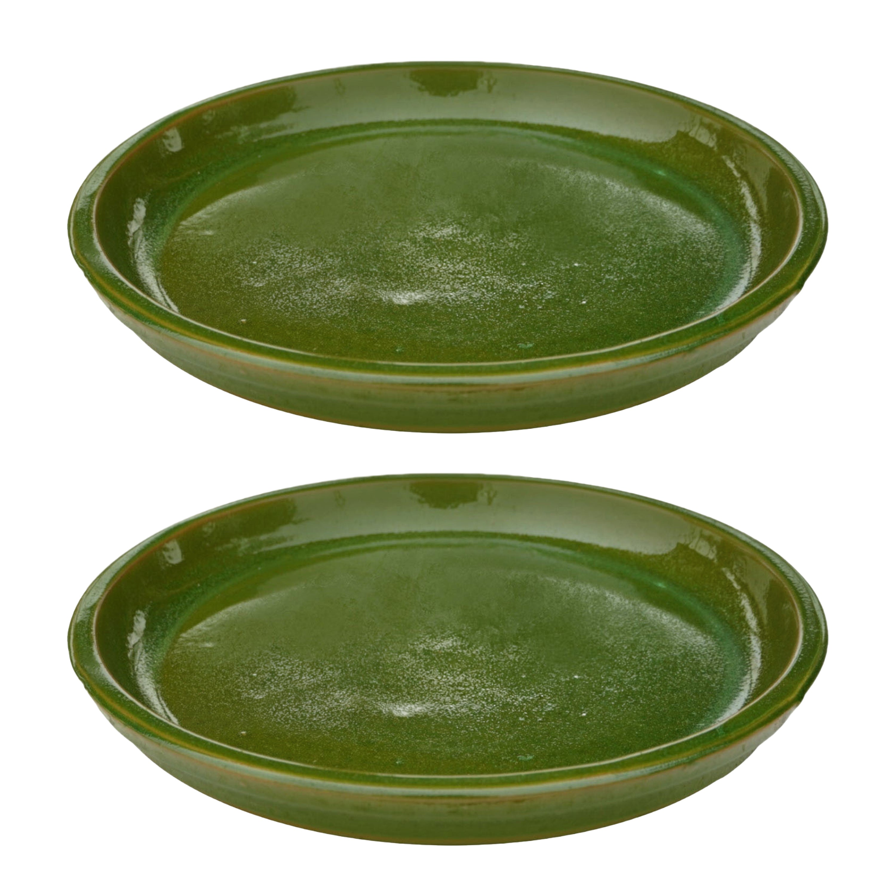 Round Apple Green Ceramic Plant Saucer