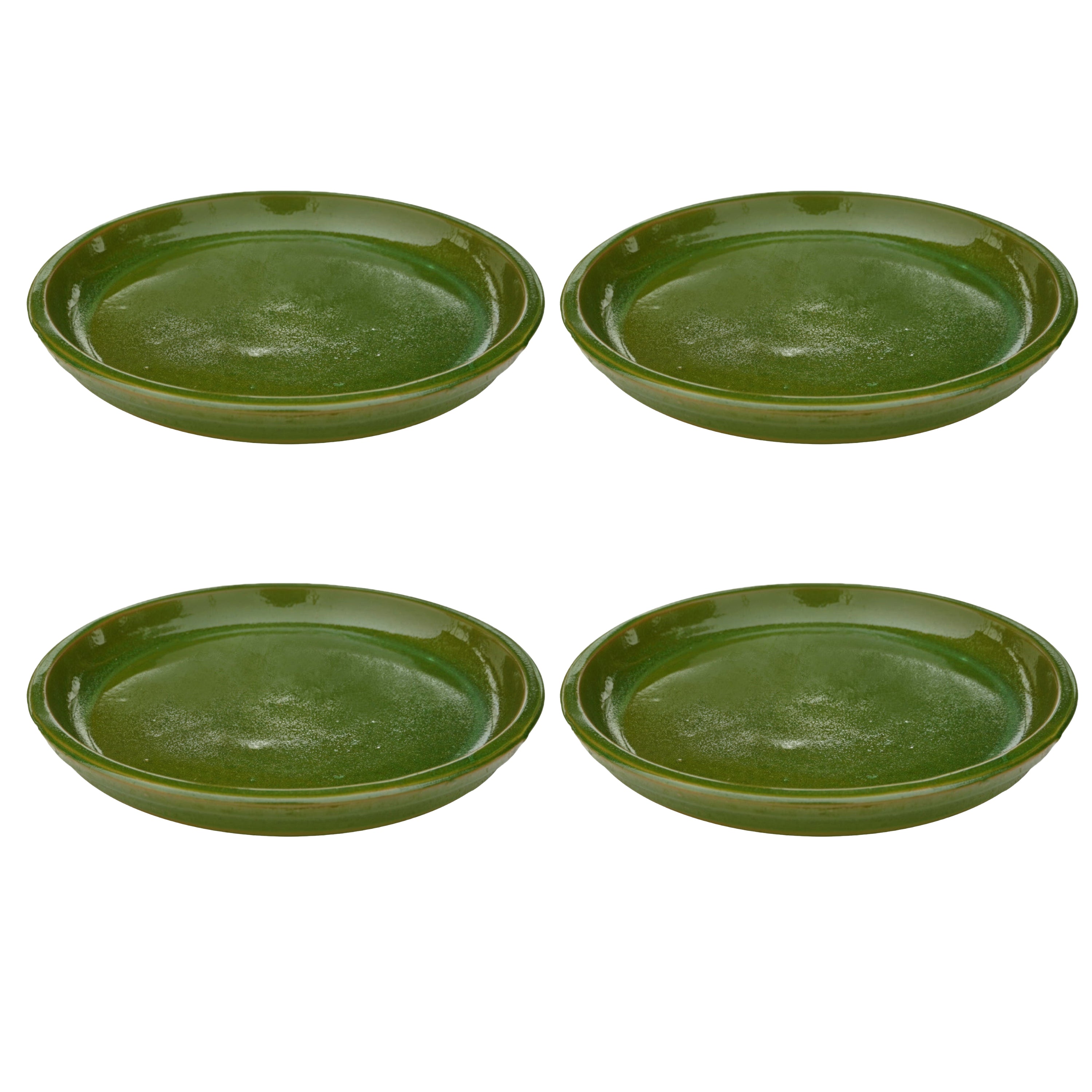 Round Apple Green Ceramic Plant Saucer