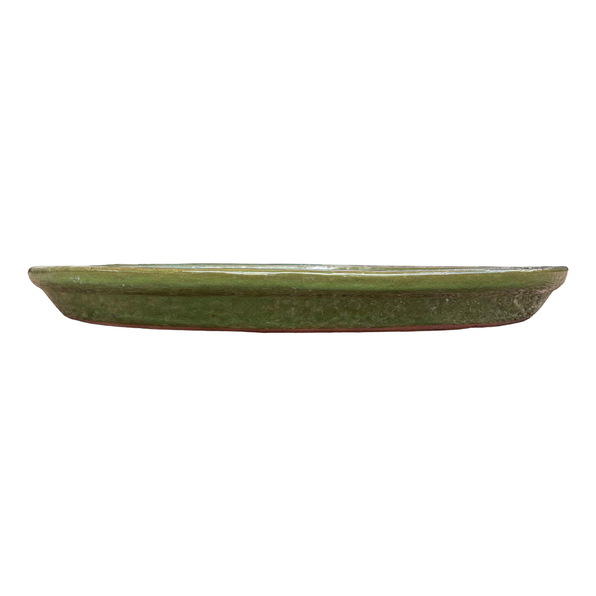 Round Green Avocado Ceramic Plant Saucer – additional view