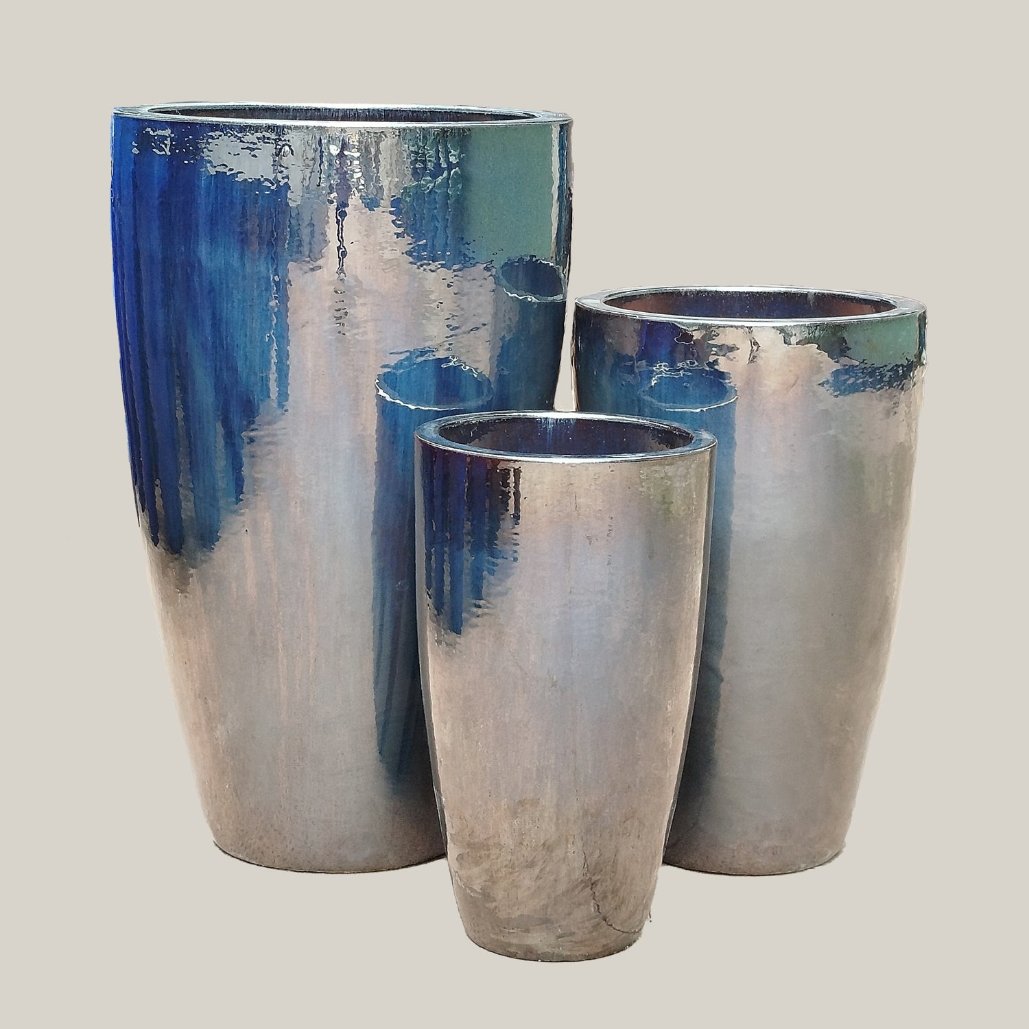 6138H83 - Musty Black Tall Tapered Cylinder Planter