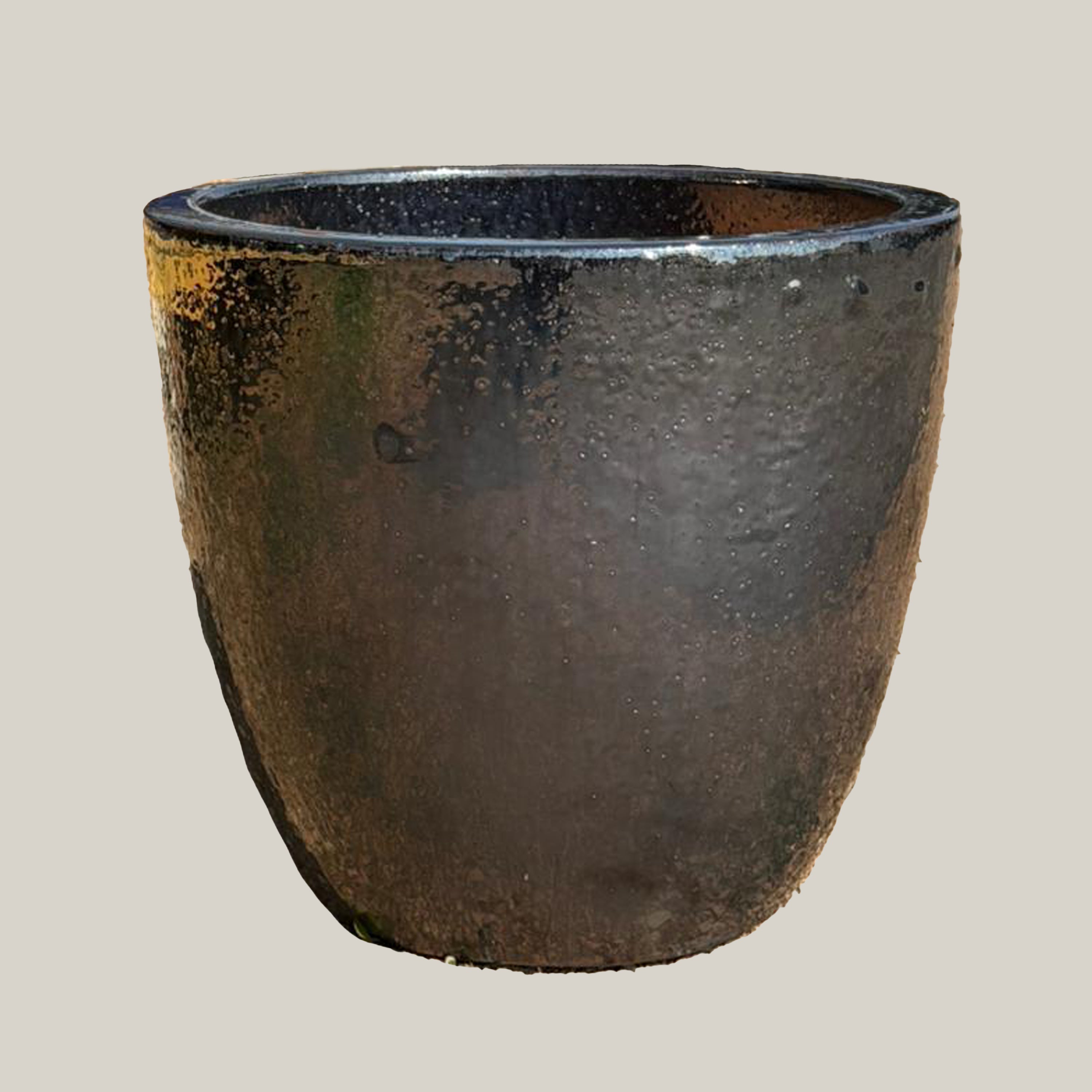6143H83 - Metallic Black Cylindrical Planter