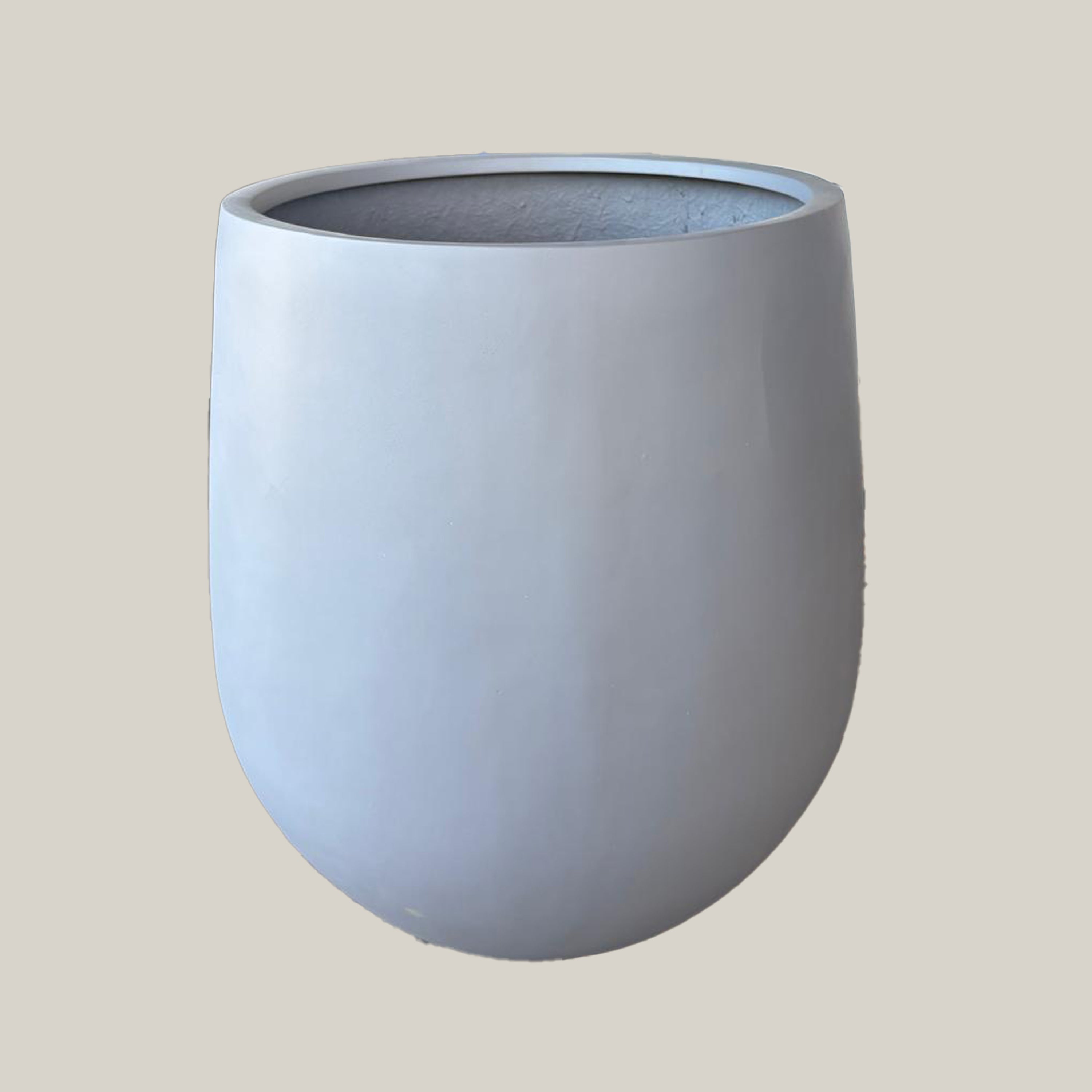grey ceramic plant pot Grey Rounded Fiberglass Planter