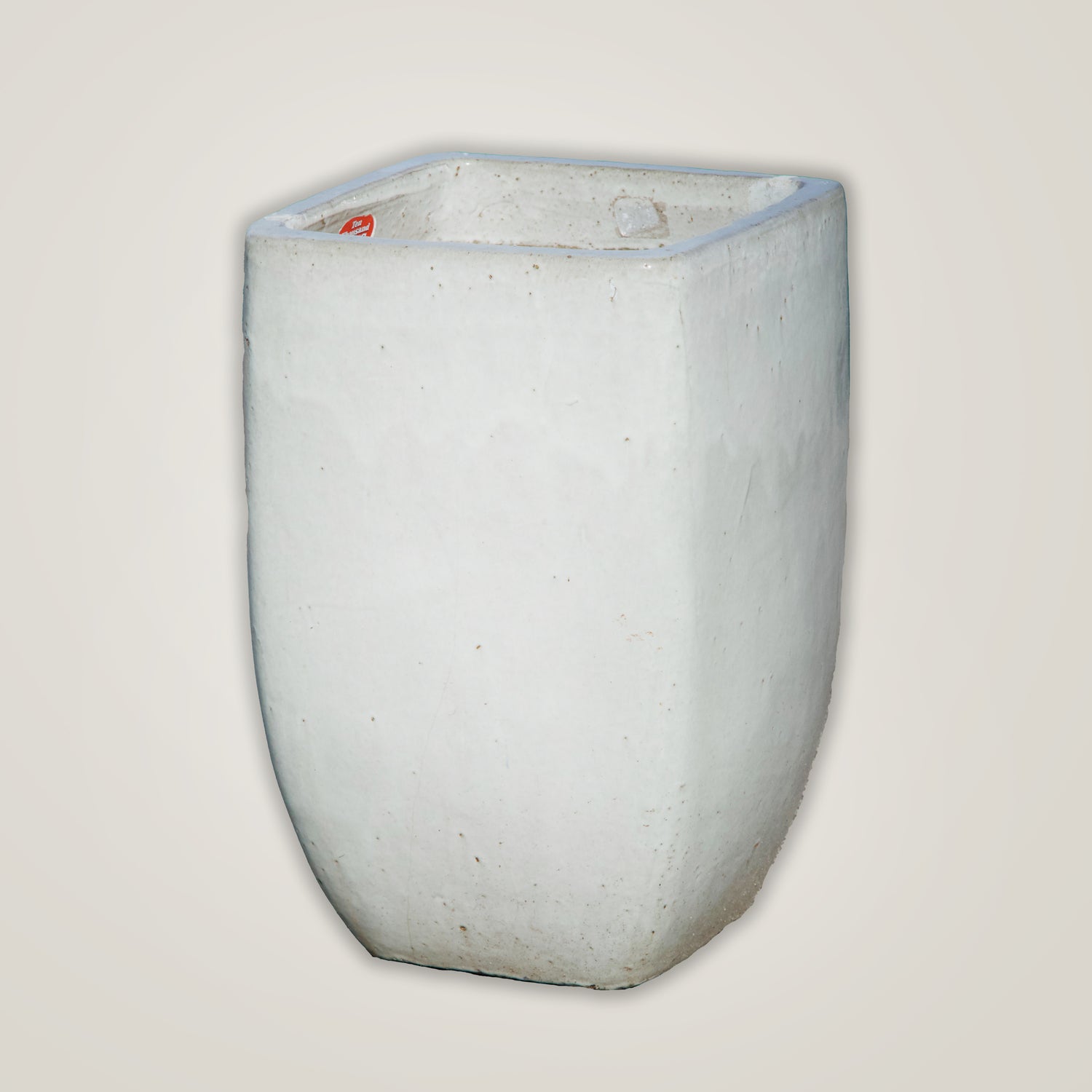 8107N12 - White Milan Rounded Edge Square Ceramic Pot