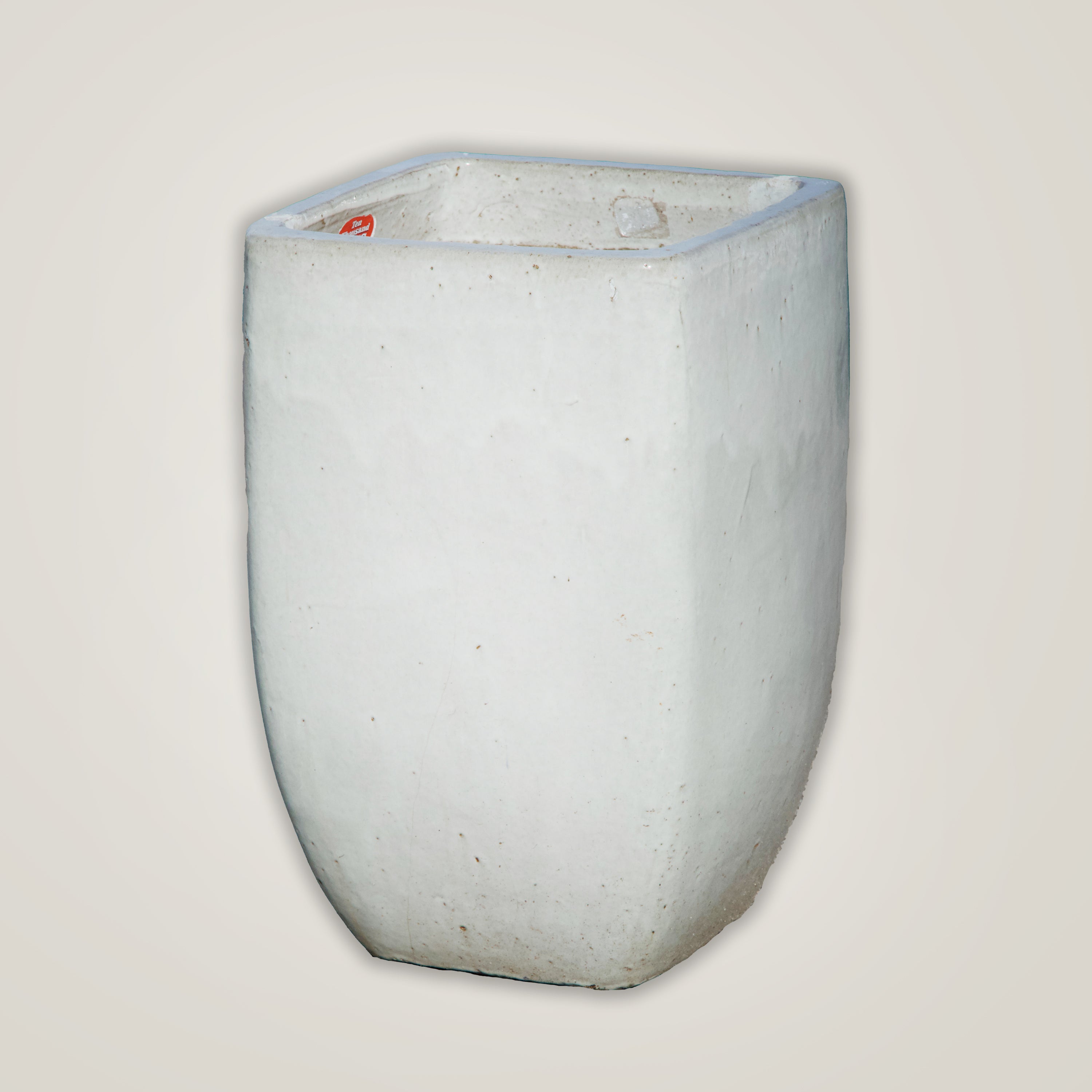8107N12 - White Milan Rounded Edge Square Ceramic Pot