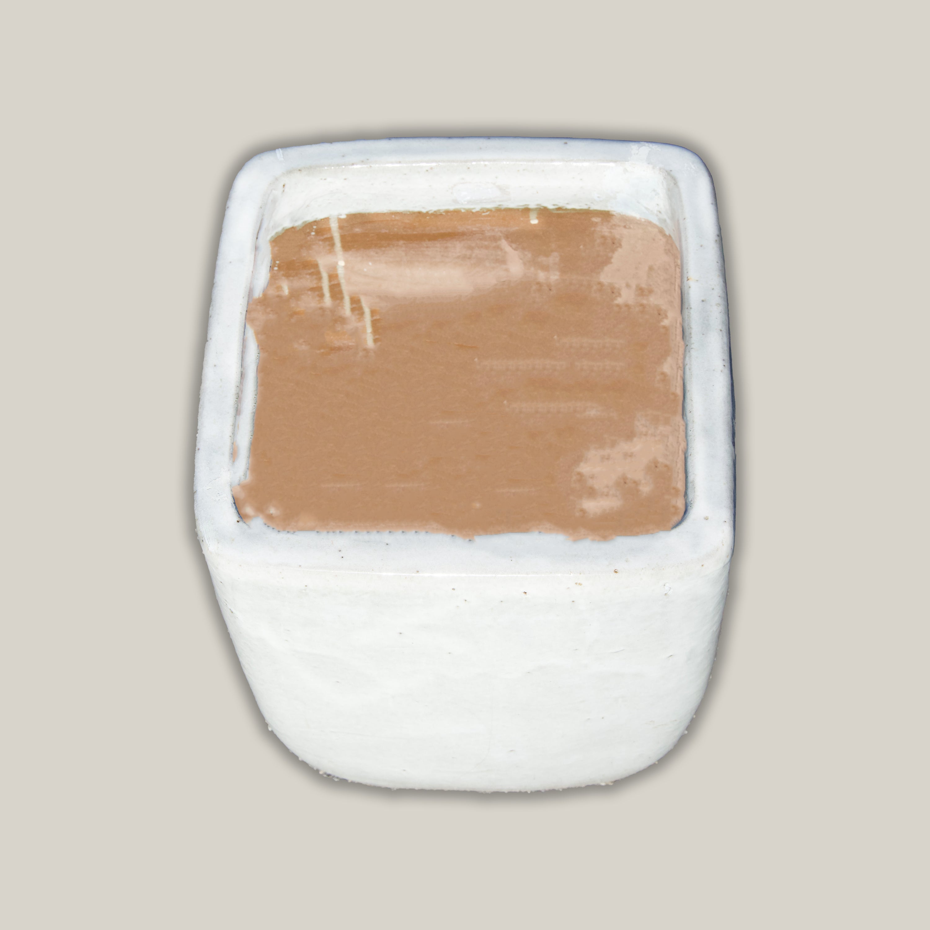 8107N12 - White Milan Rounded Edge Square Ceramic Pot