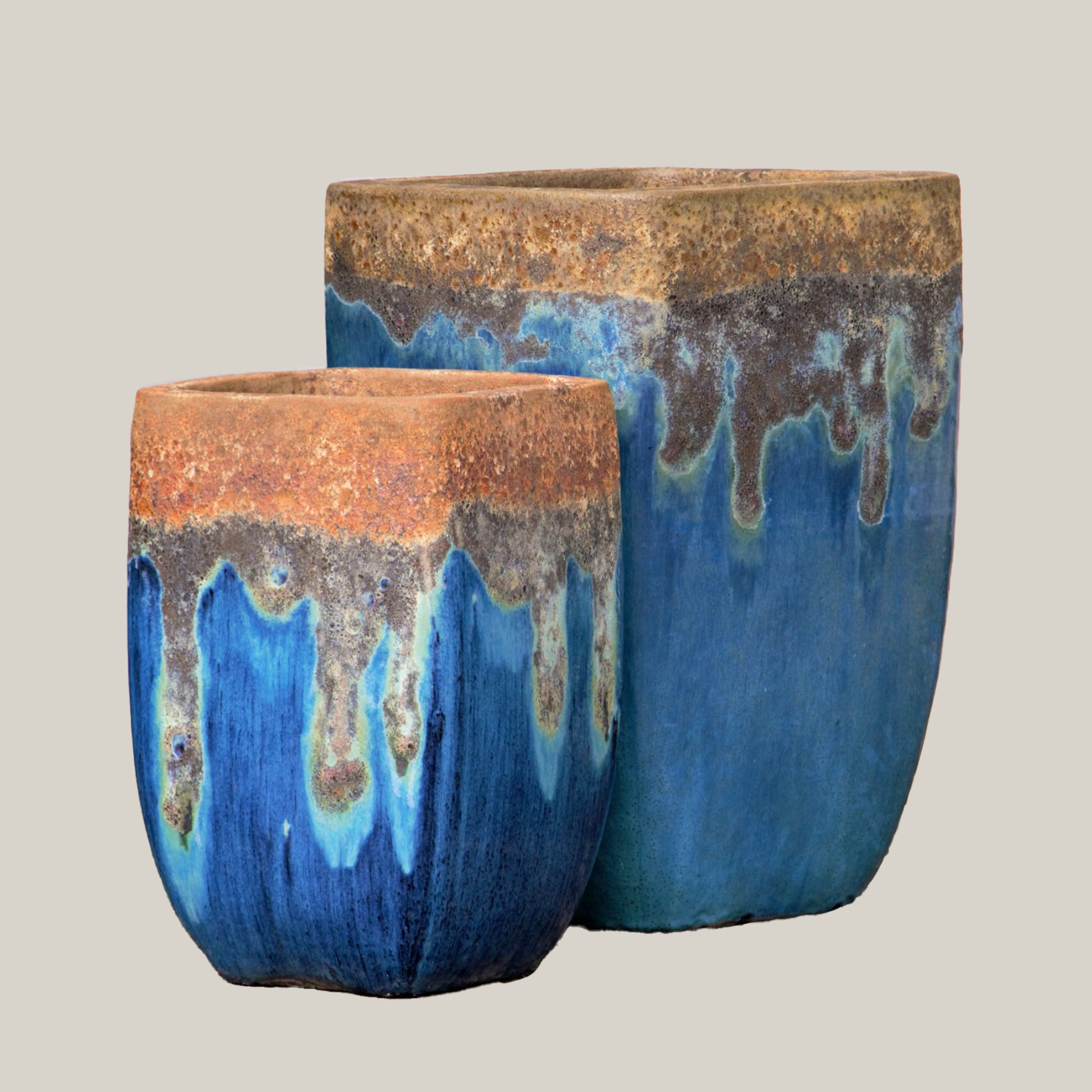 Angkor/Marble Green Milan Rounded Edge Square Ceramic Pot