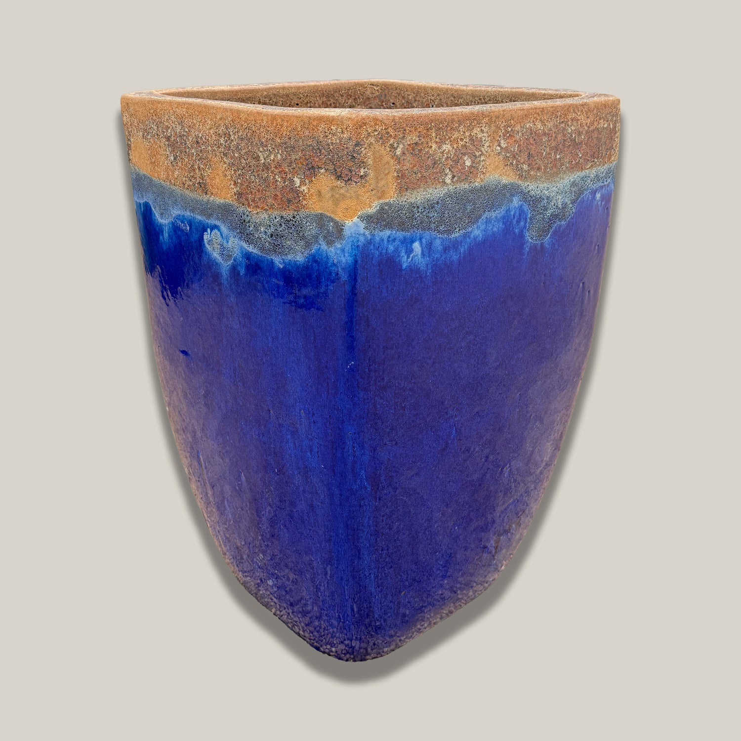8107S51 - Angkor/Blue Milan Rounded Edge Square Ceramic Pot