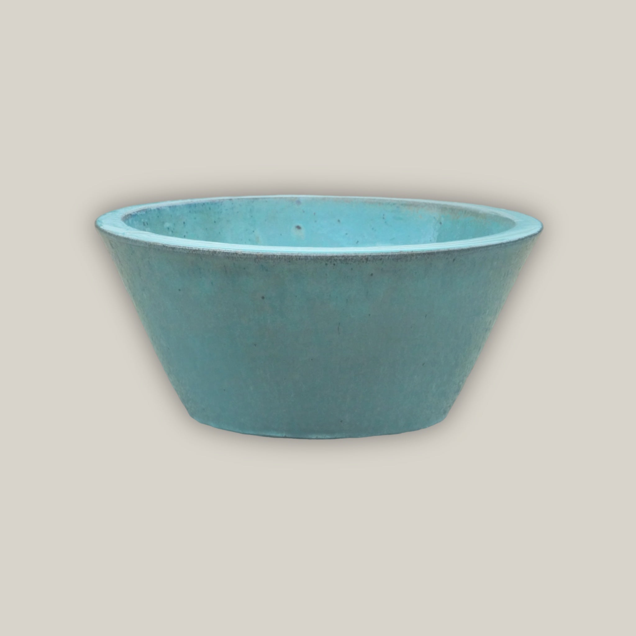 8161N19FS - Marble Green Ceramic Cone Bowl Planter - FREE SHIPPING