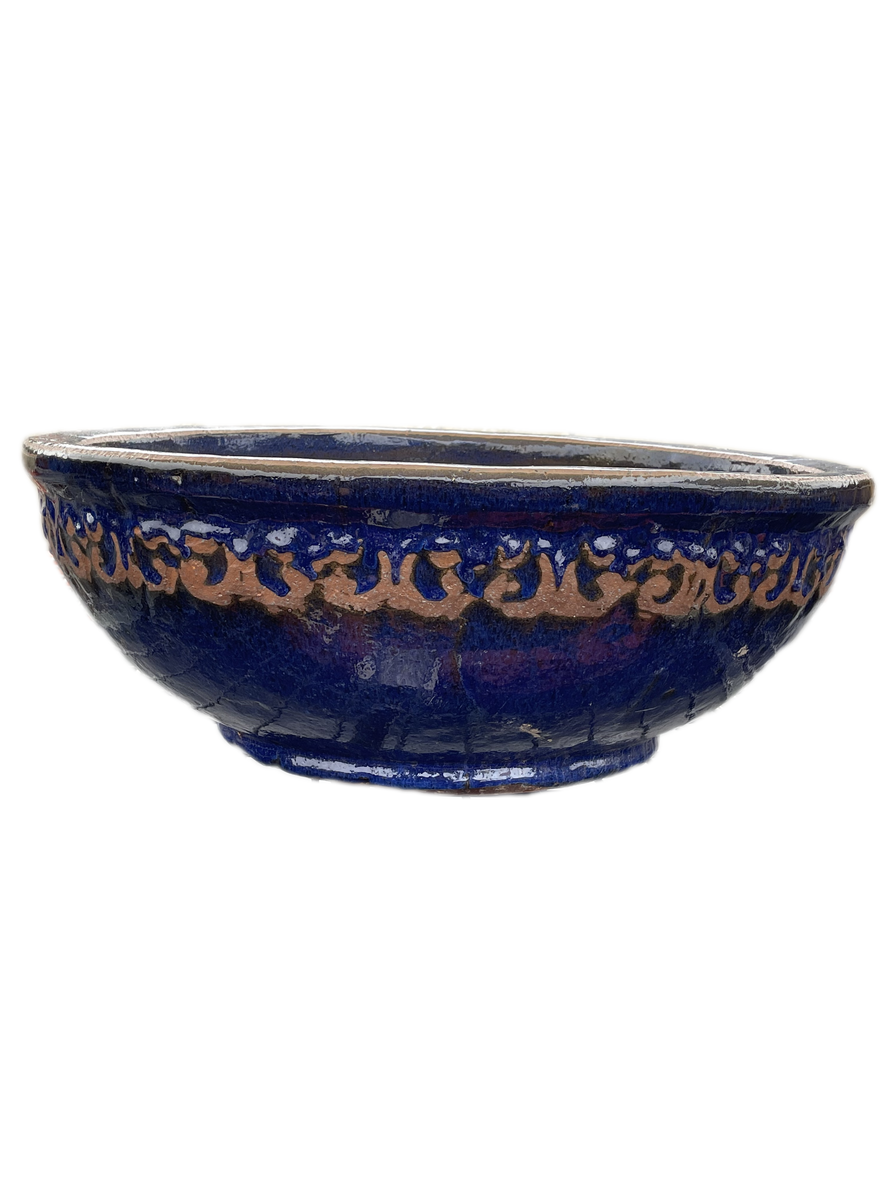 Antique Blue Wide Round Succulent Bowl - Ten Thousand Pots