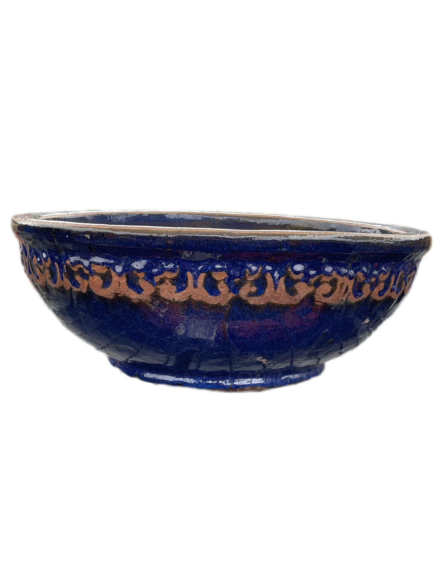 Antique Blue Wide Round Succulent Bowl - Ten Thousand Pots