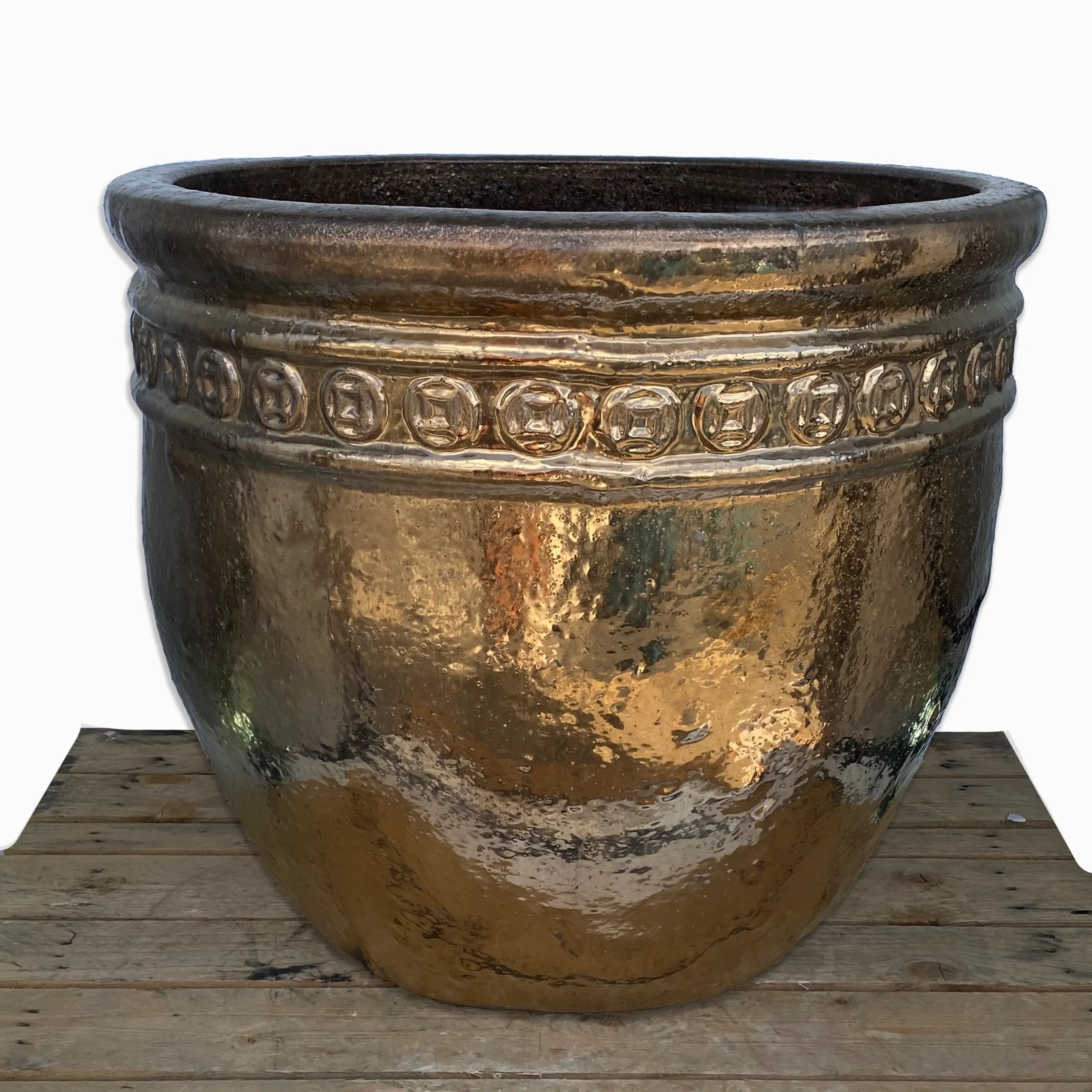 9054P17 - 18K Gold Coin Pot