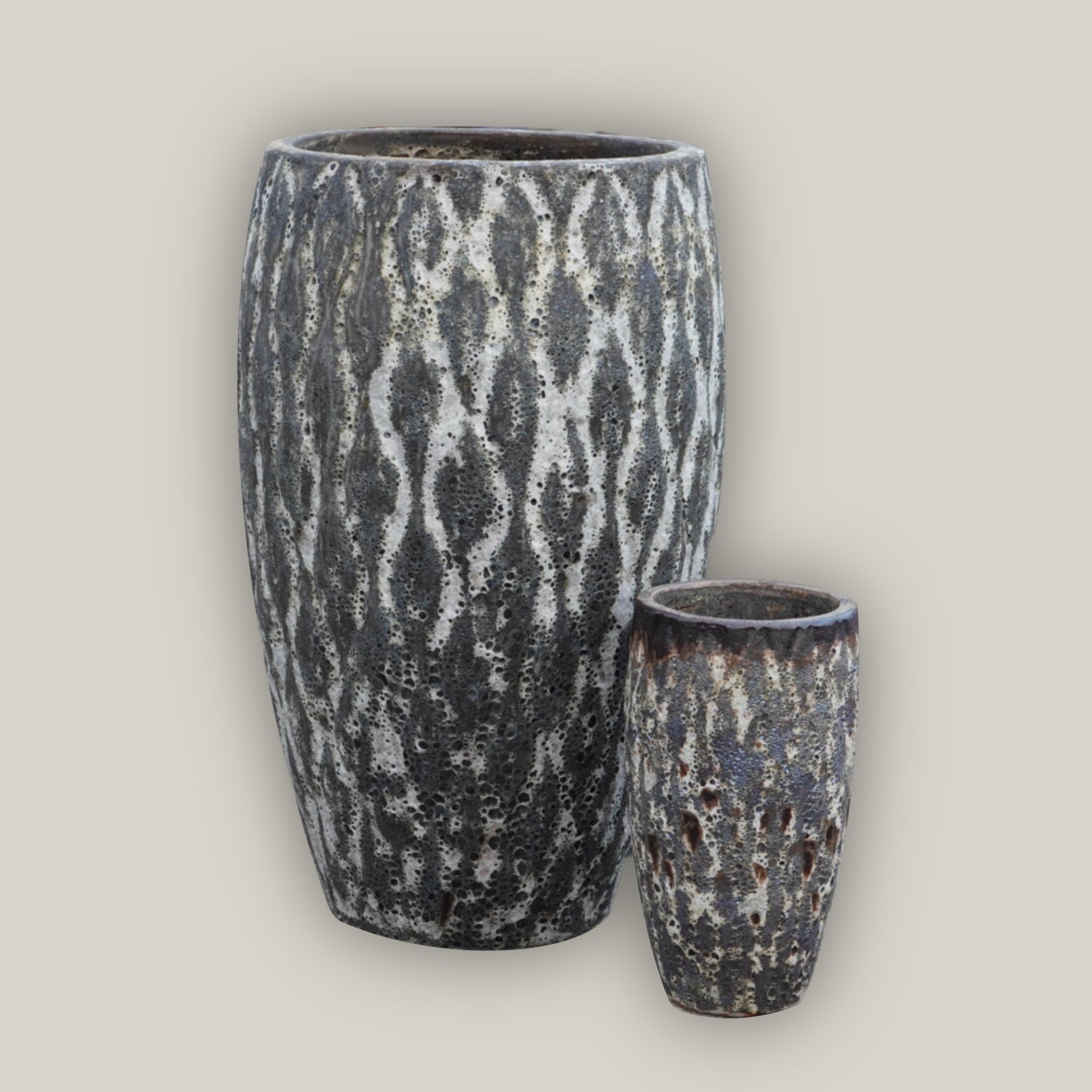 9990C42 - Seafoam Brown Tall Ceramic Seagrass Planter