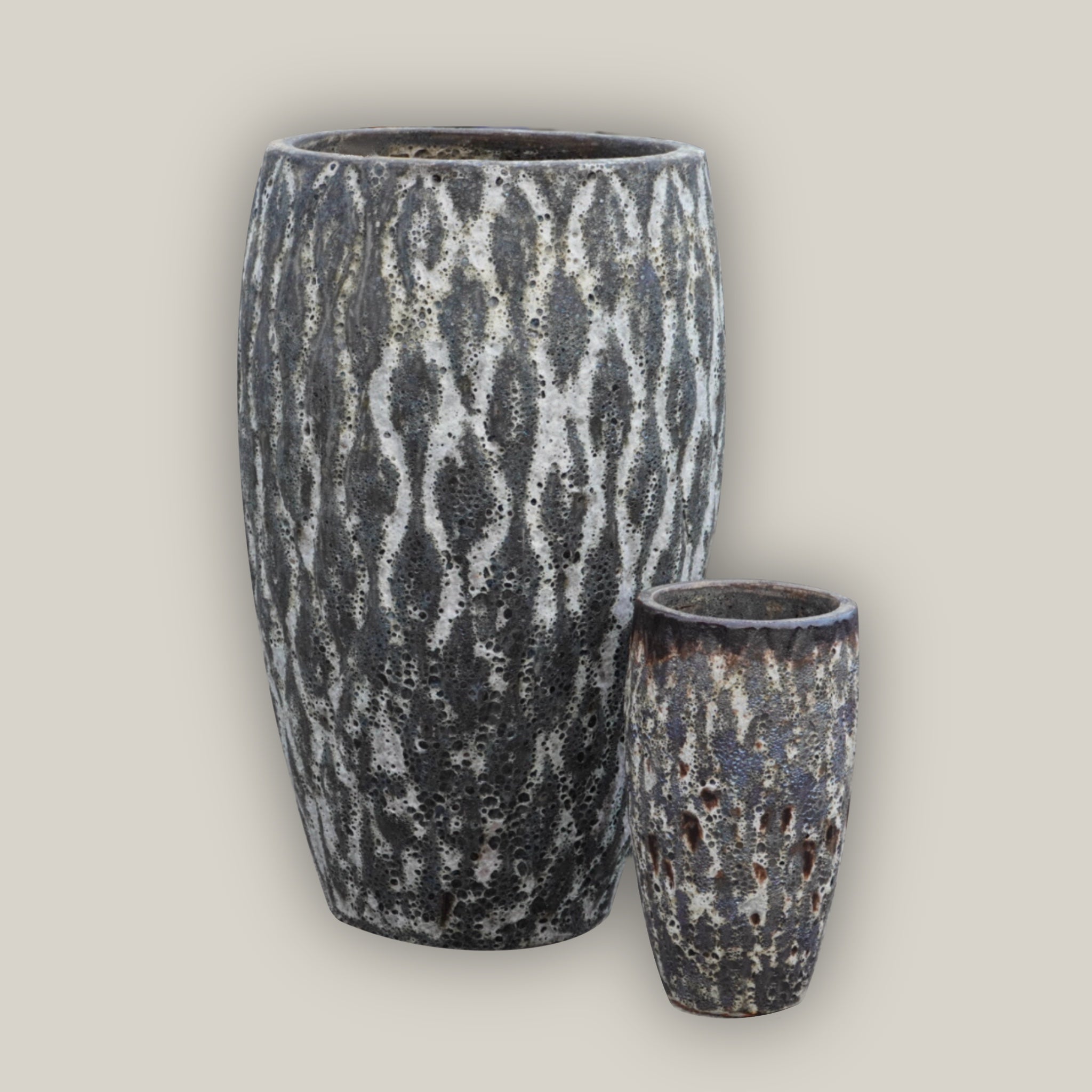 9990C42 - Seafoam Brown Tall Ceramic Seagrass Planter