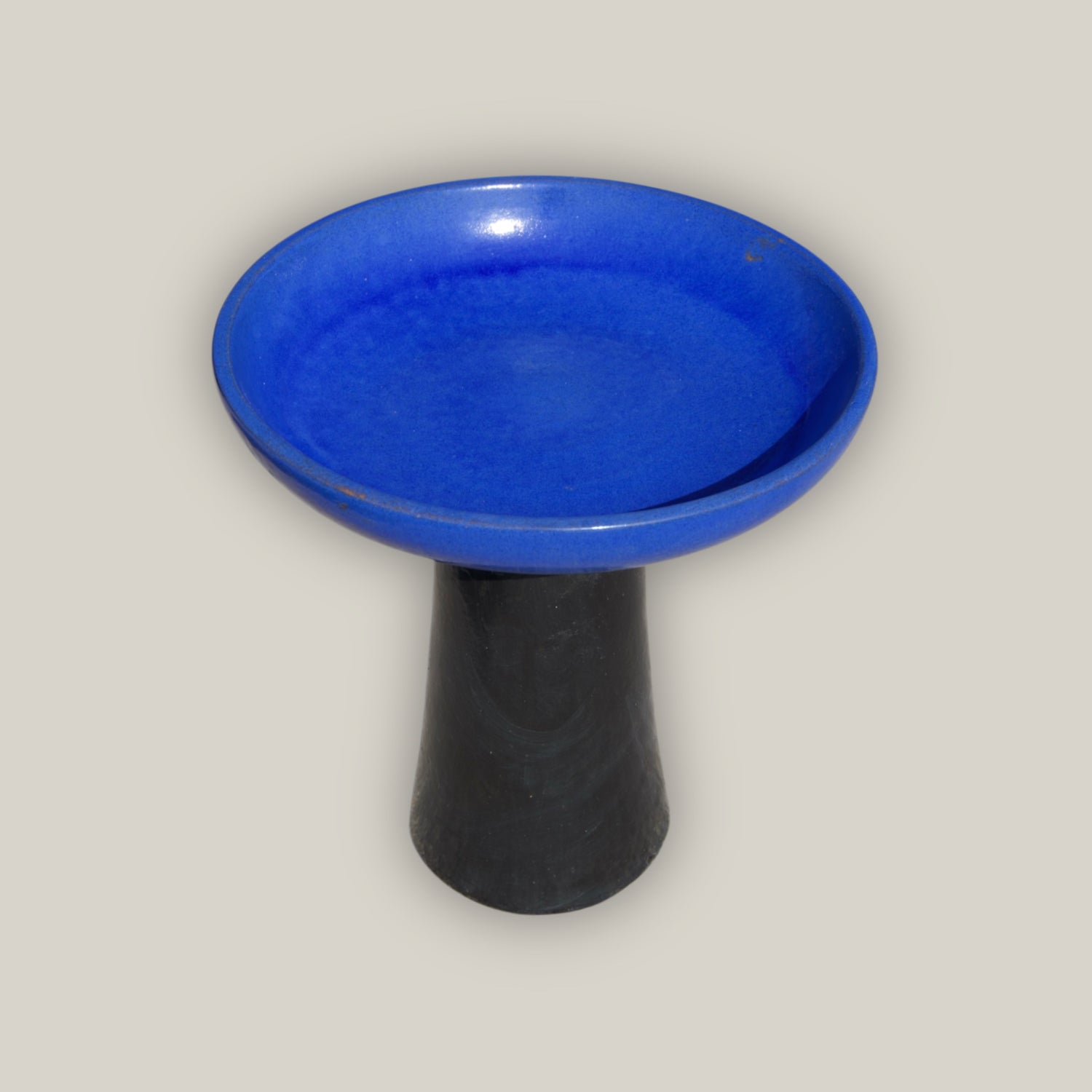 3106L17FS - Ceramic Bird Bath - Falling Blue Top - Black Stand