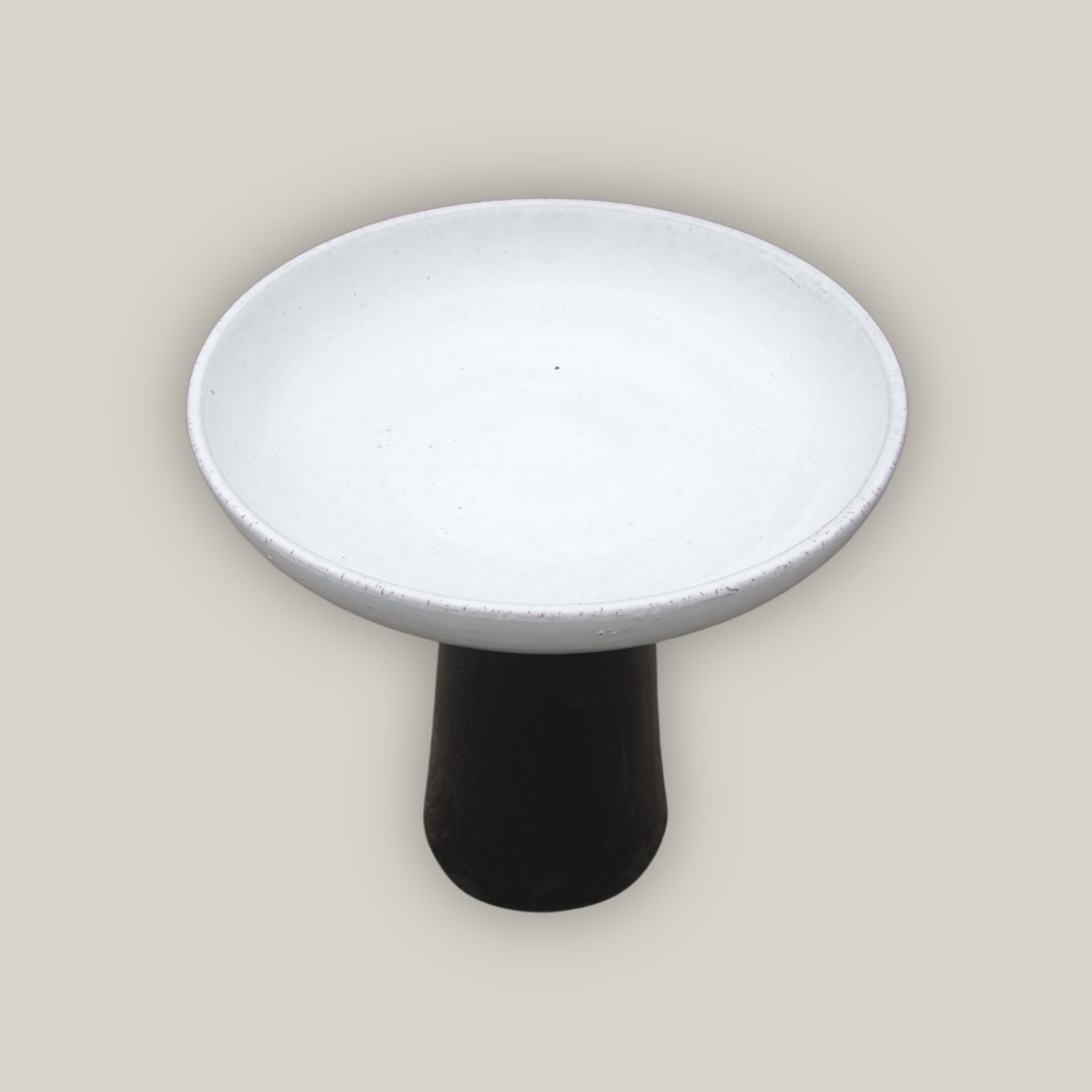 3106L4FS - Ceramic Bird Bath - White Top and Black Stand