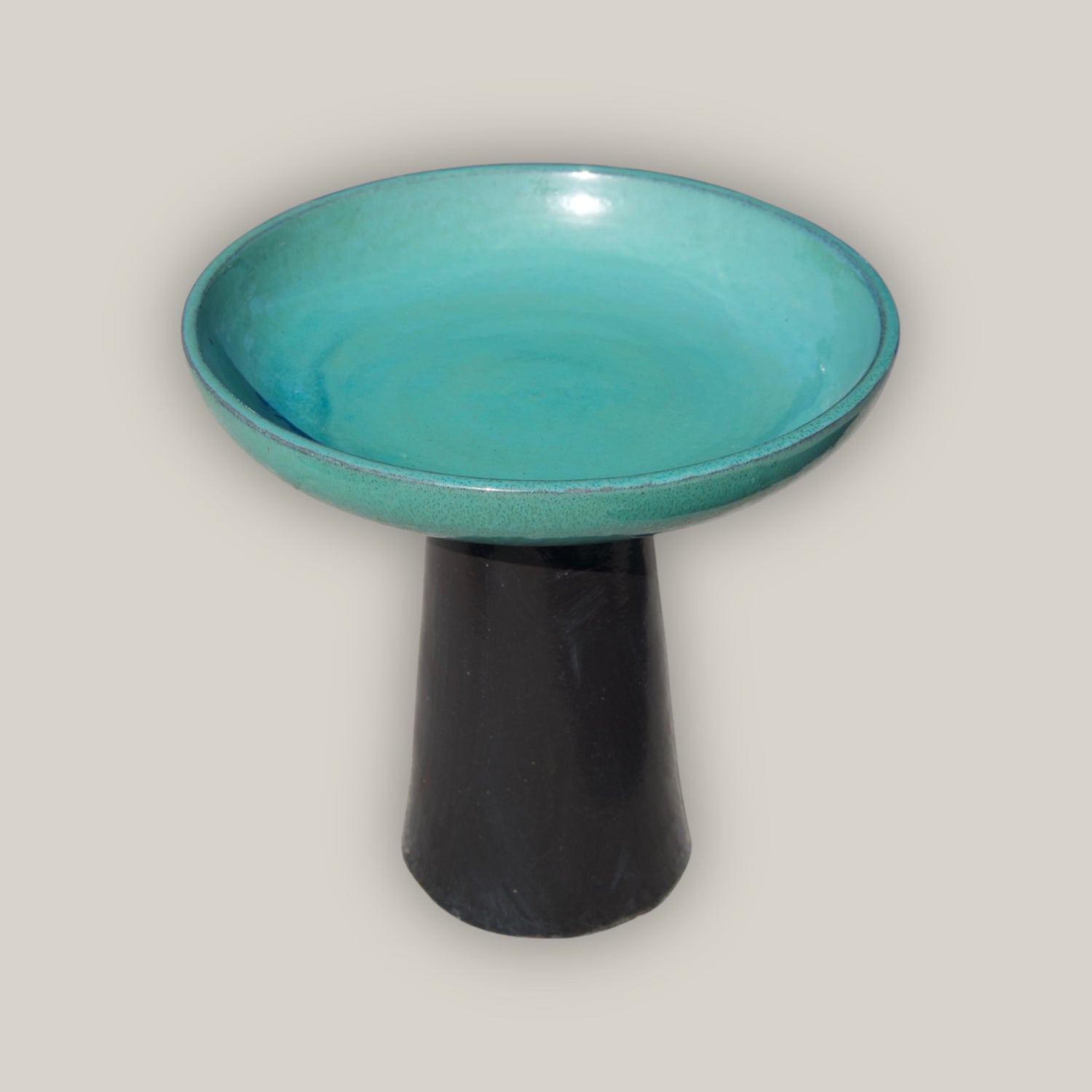 3106L5 - Ceramic Bird Bath - Jade Top and Black Stand