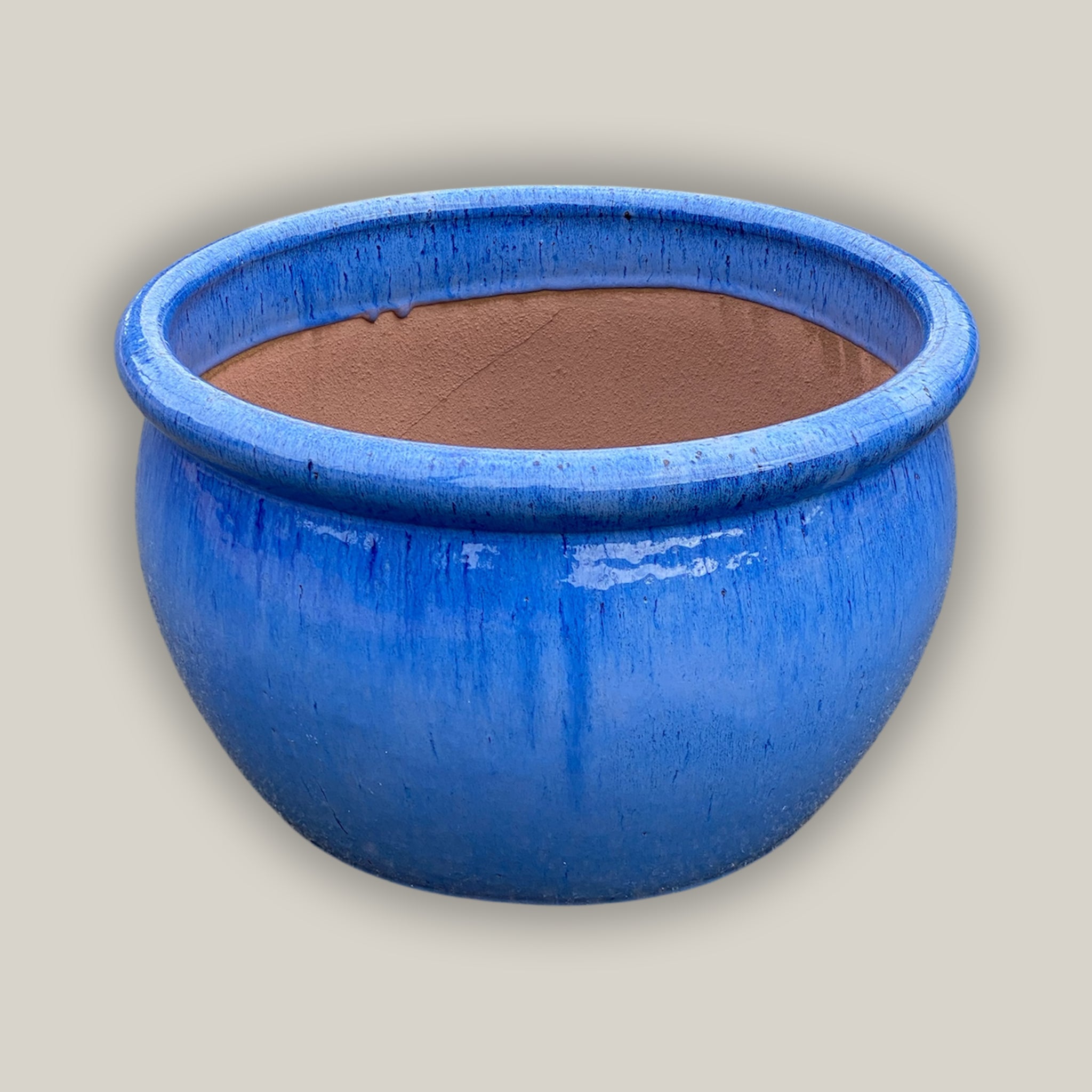 6022H47 - Blue Round Rim Low Bowl