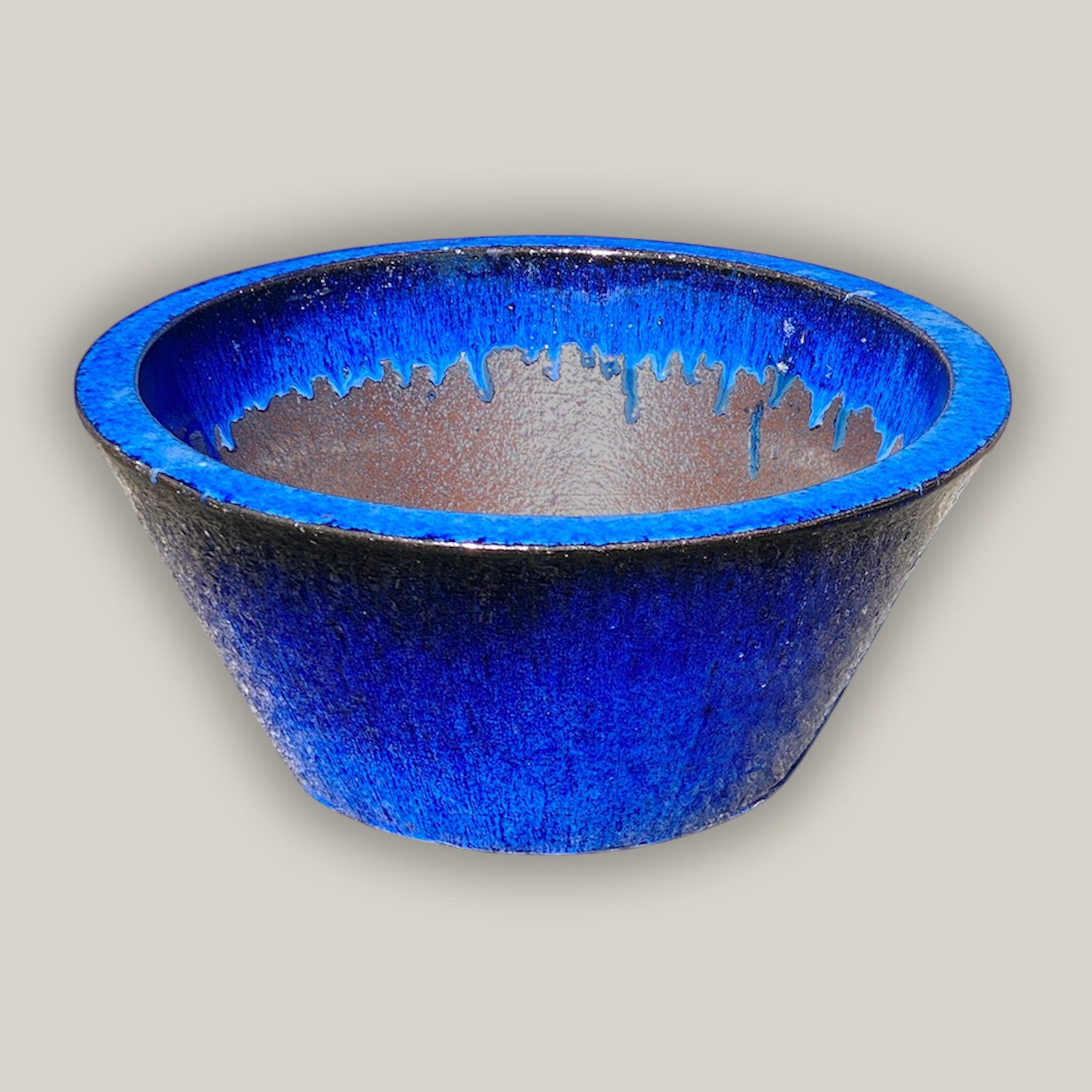 6028H47FS - Blue Low Cone Pot - FREE SHIPPING