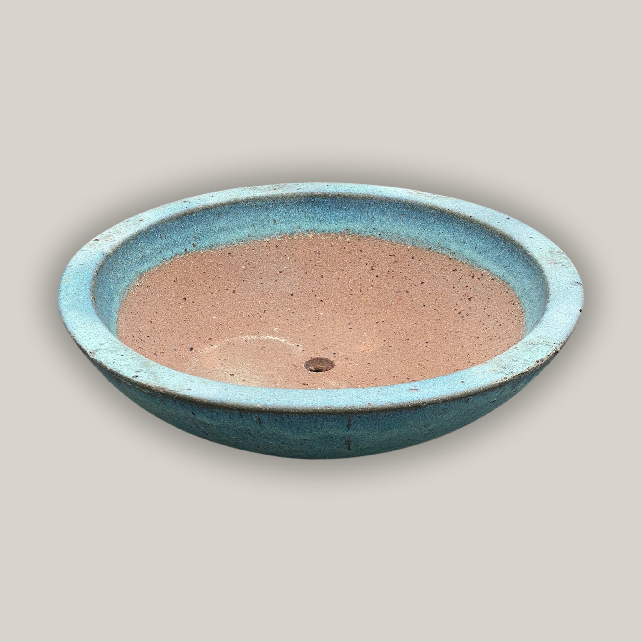603R17FS - Matte Green Rustic Style Wide Bowl - FREE SHIPPING