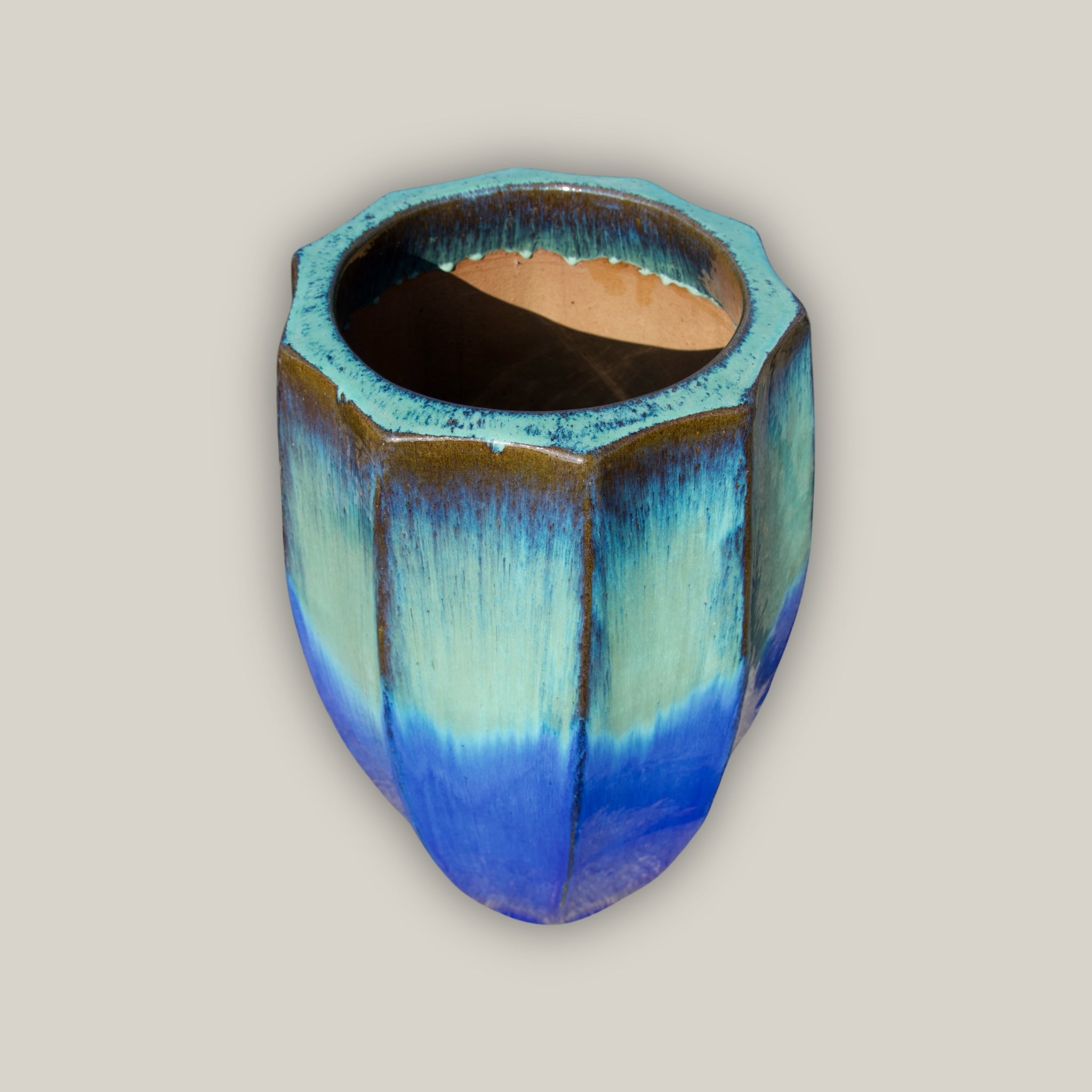 6077H52 - Turquoise/Blue Star Fruit Planter